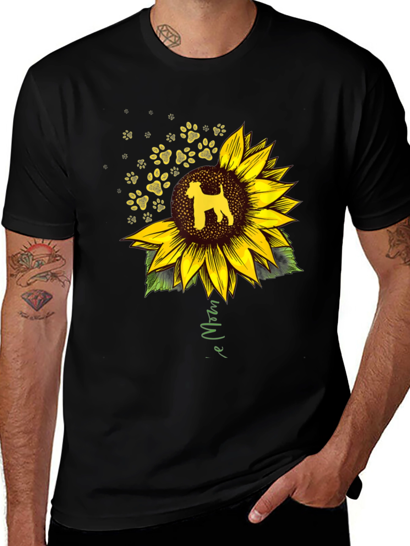 Variant 3 of Sunflower Dog Mom Black Tee