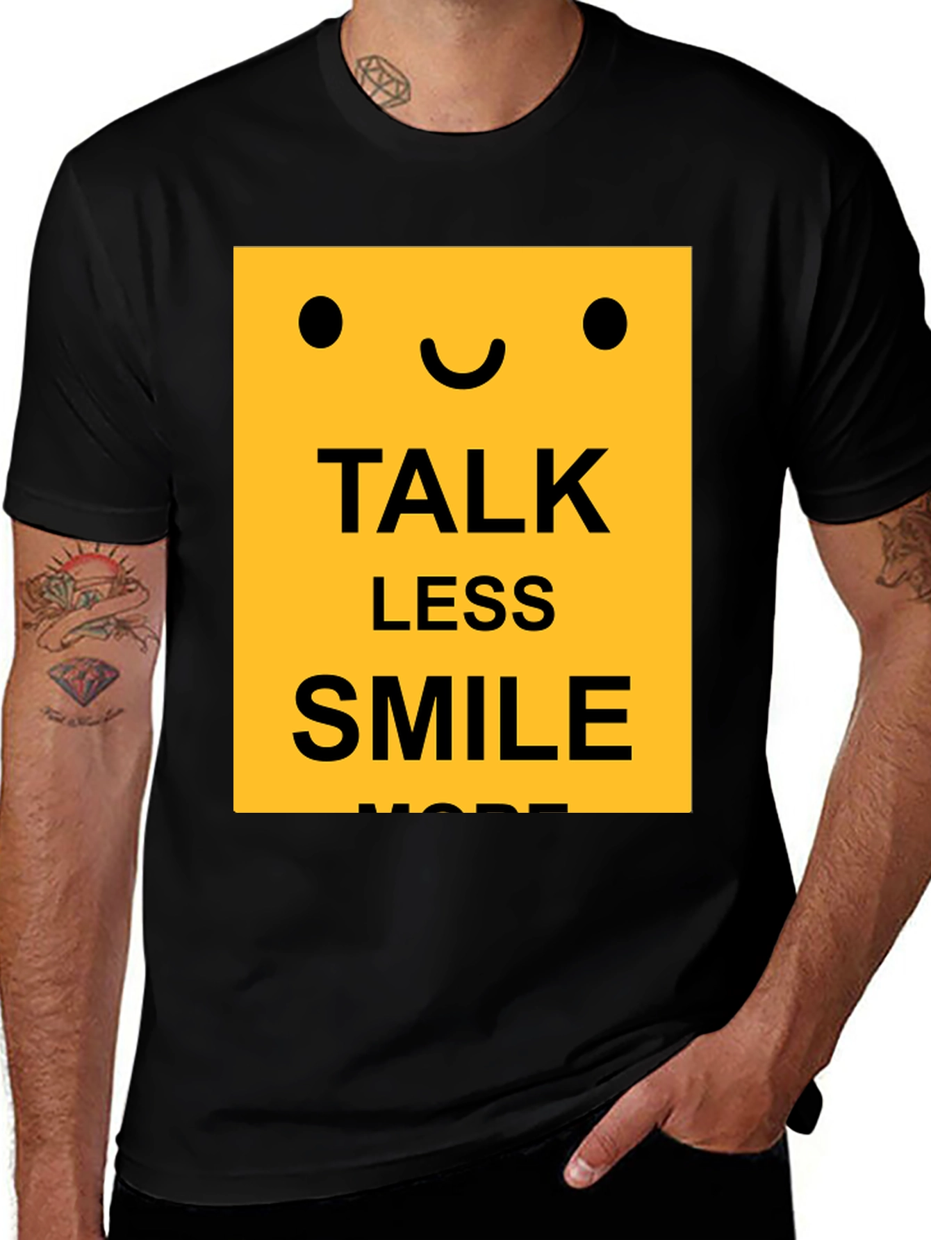 Variant 20 of Talk Less Smile More Graphic T-Shirt - Black
