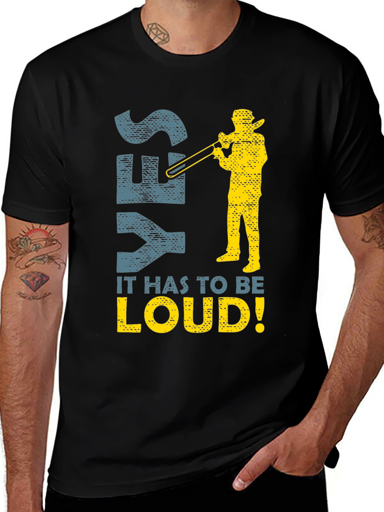 Yes It Has to Be Loud Trombone Player Graphic Tee