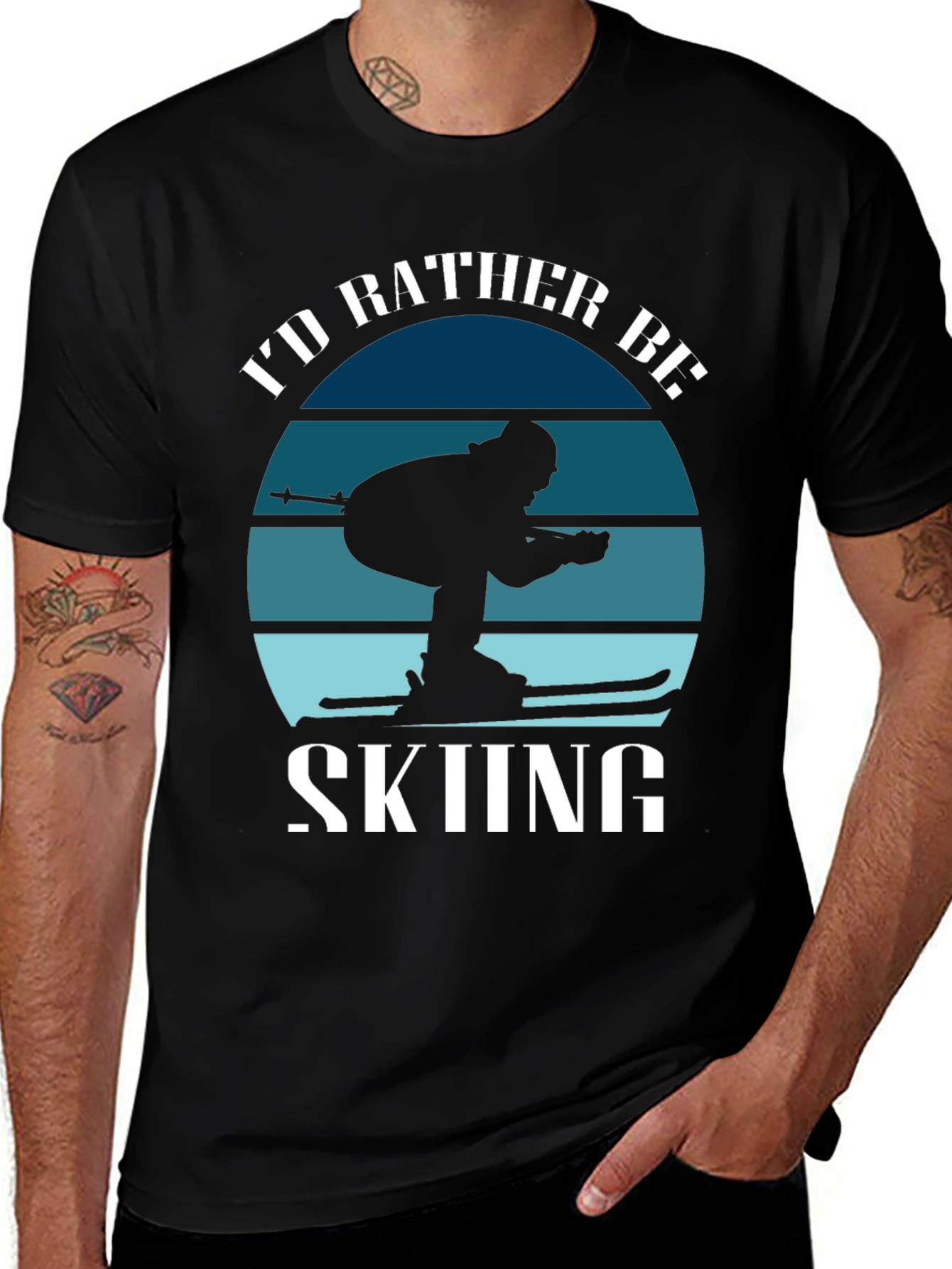 Variant 26 of I'd Rather Be Skiing T-Shirt