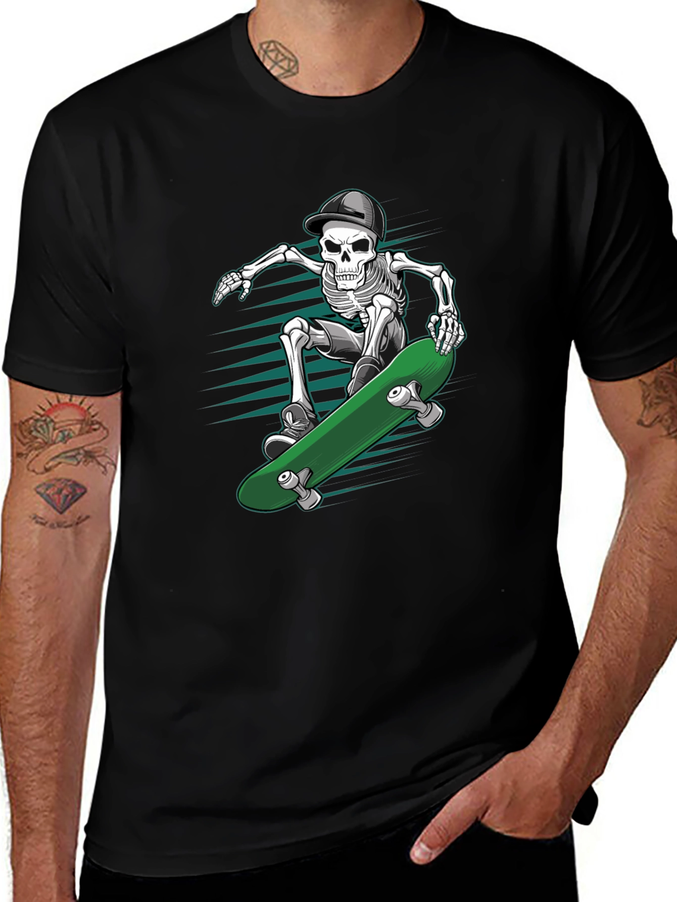 Variant 27 of Skateboarding Skeleton T-Shirt - Cool Graphic Tee