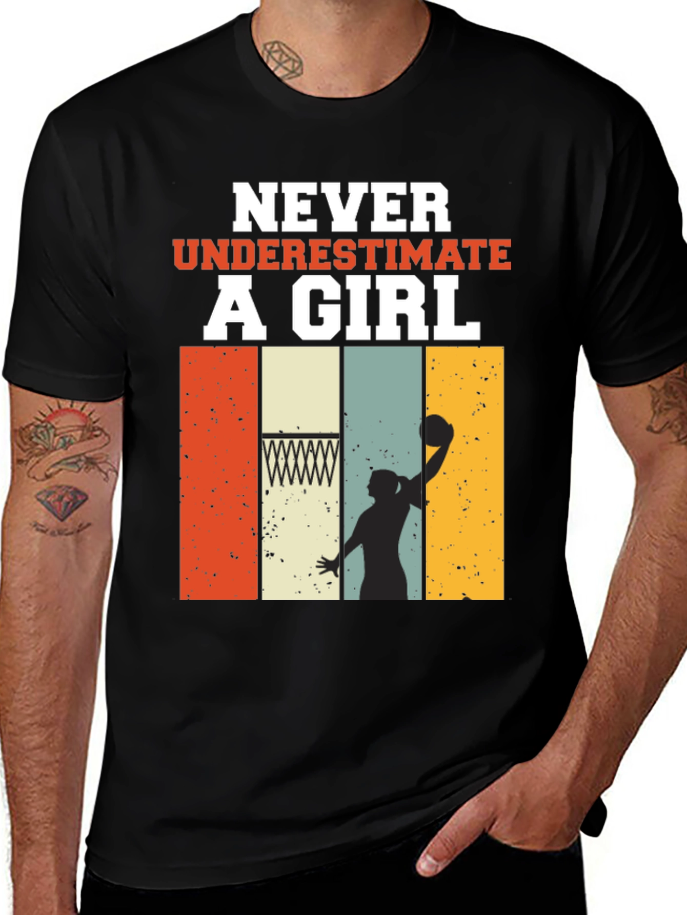 Variant 8 of Never Underestimate Basketball Girl T-Shirt