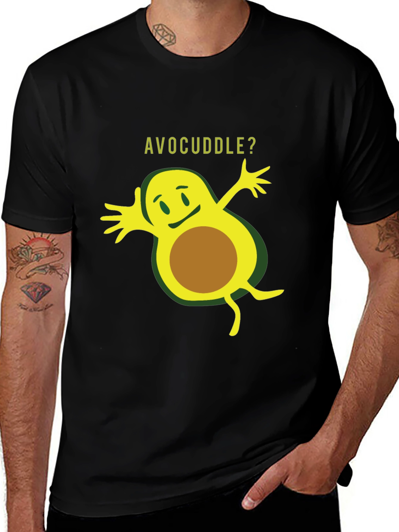 Variant 6 of Avocuddle Graphic T-Shirt - Cute Avocado Design