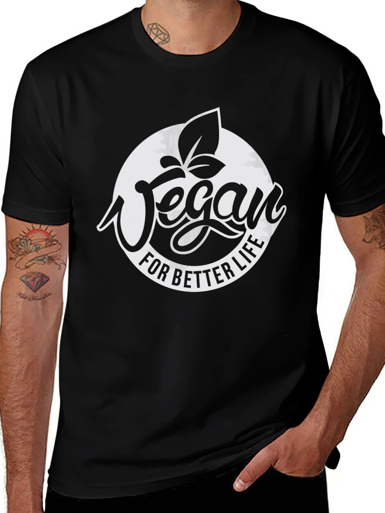 Variant 12 of Vegan For Better Life Black T-Shirt