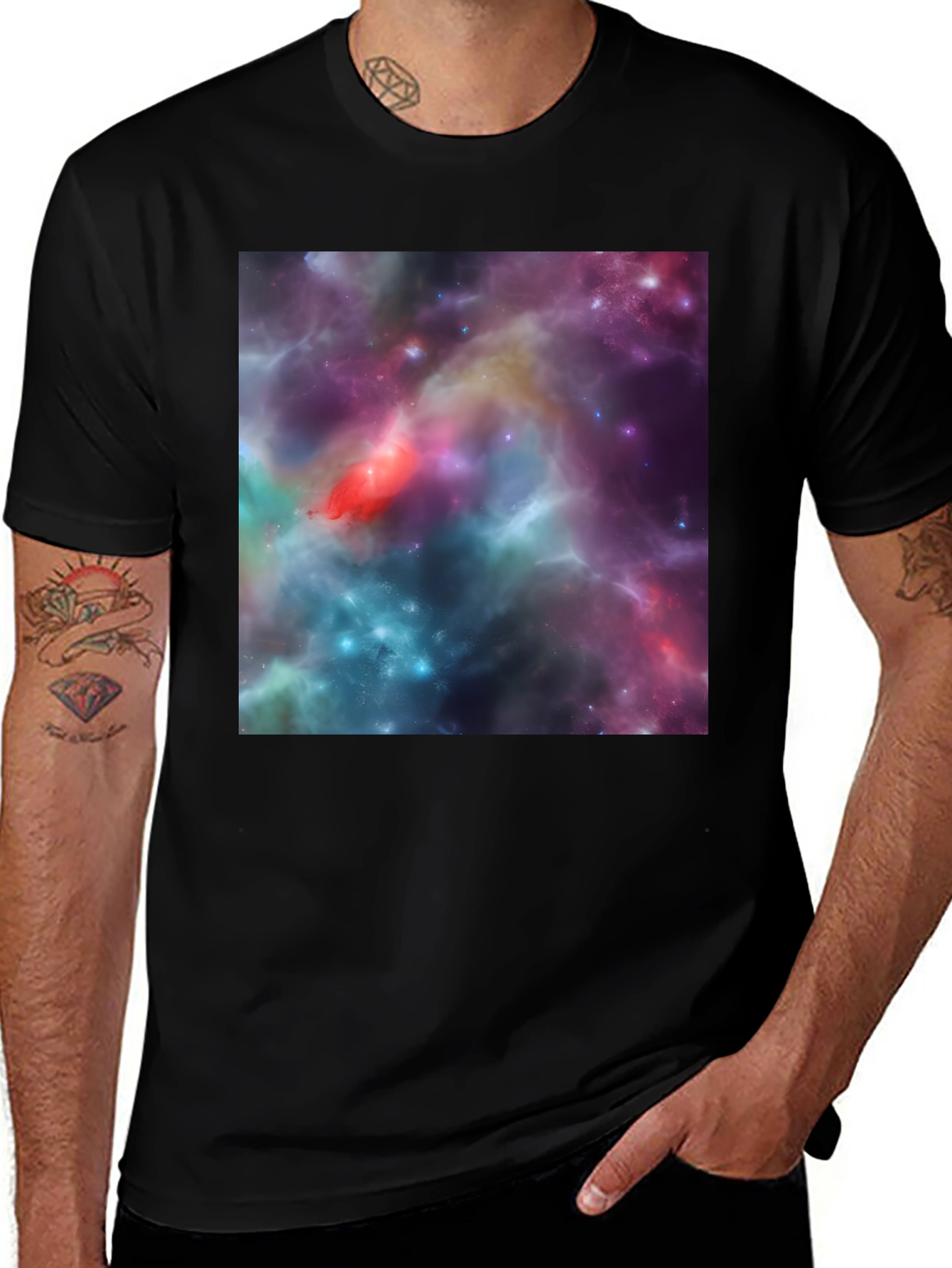 Variant 29 of Nebula Print Black T-Shirt
