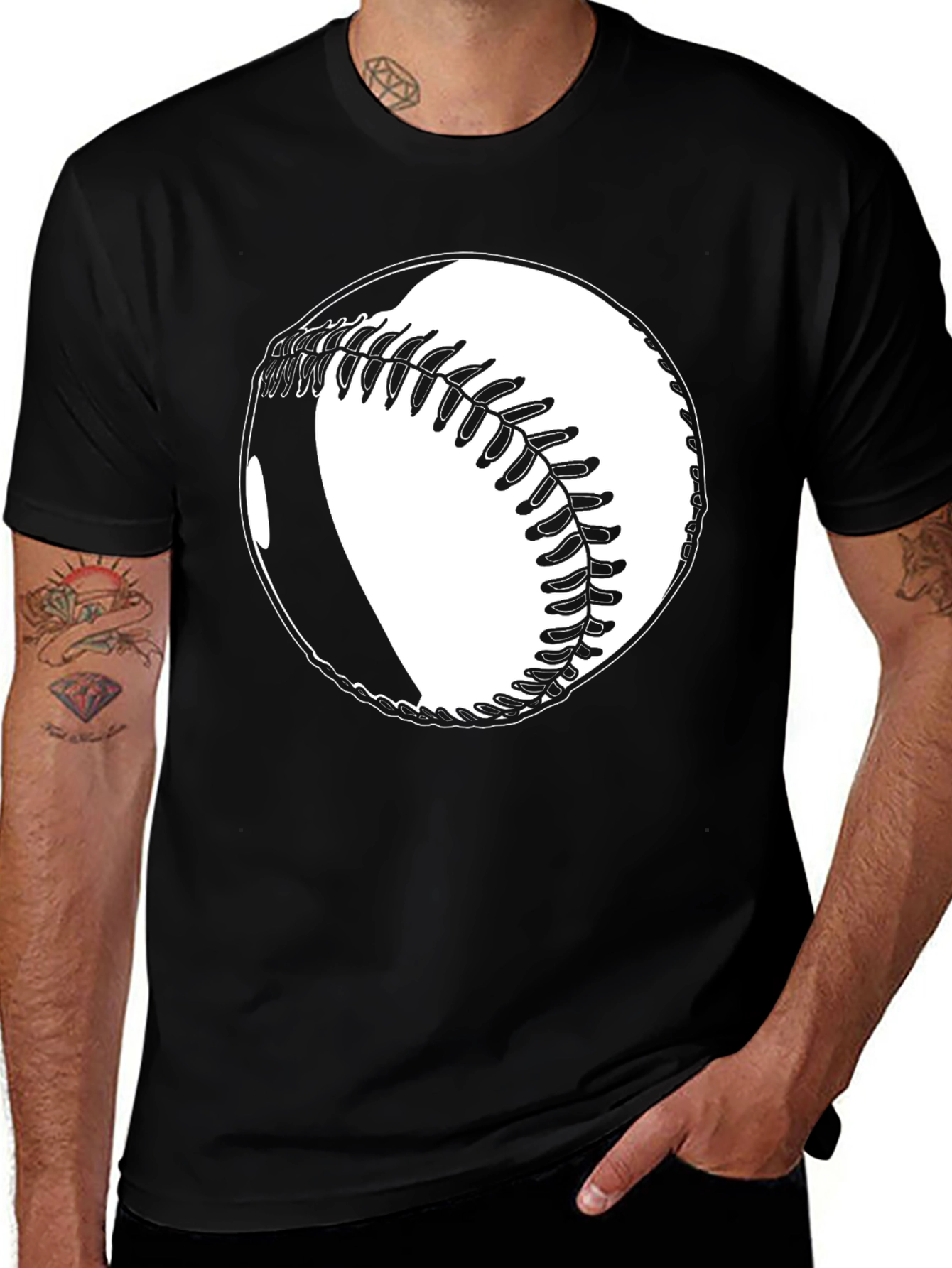 Variant 26 of Baseball Graphic T-Shirt - Classic Black Tee