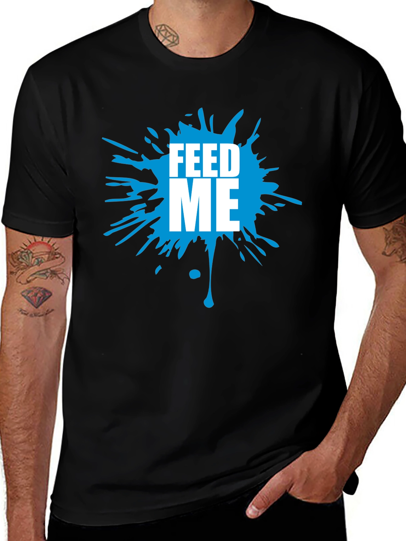 Variant 12 of Feed Me Graphic Tee - Black T-Shirt