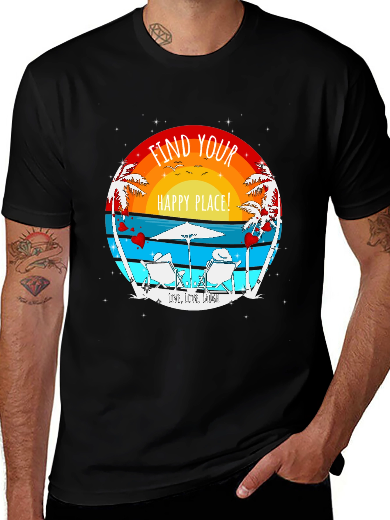 Variant 24 of Find Your Happy Place Beach T-Shirt