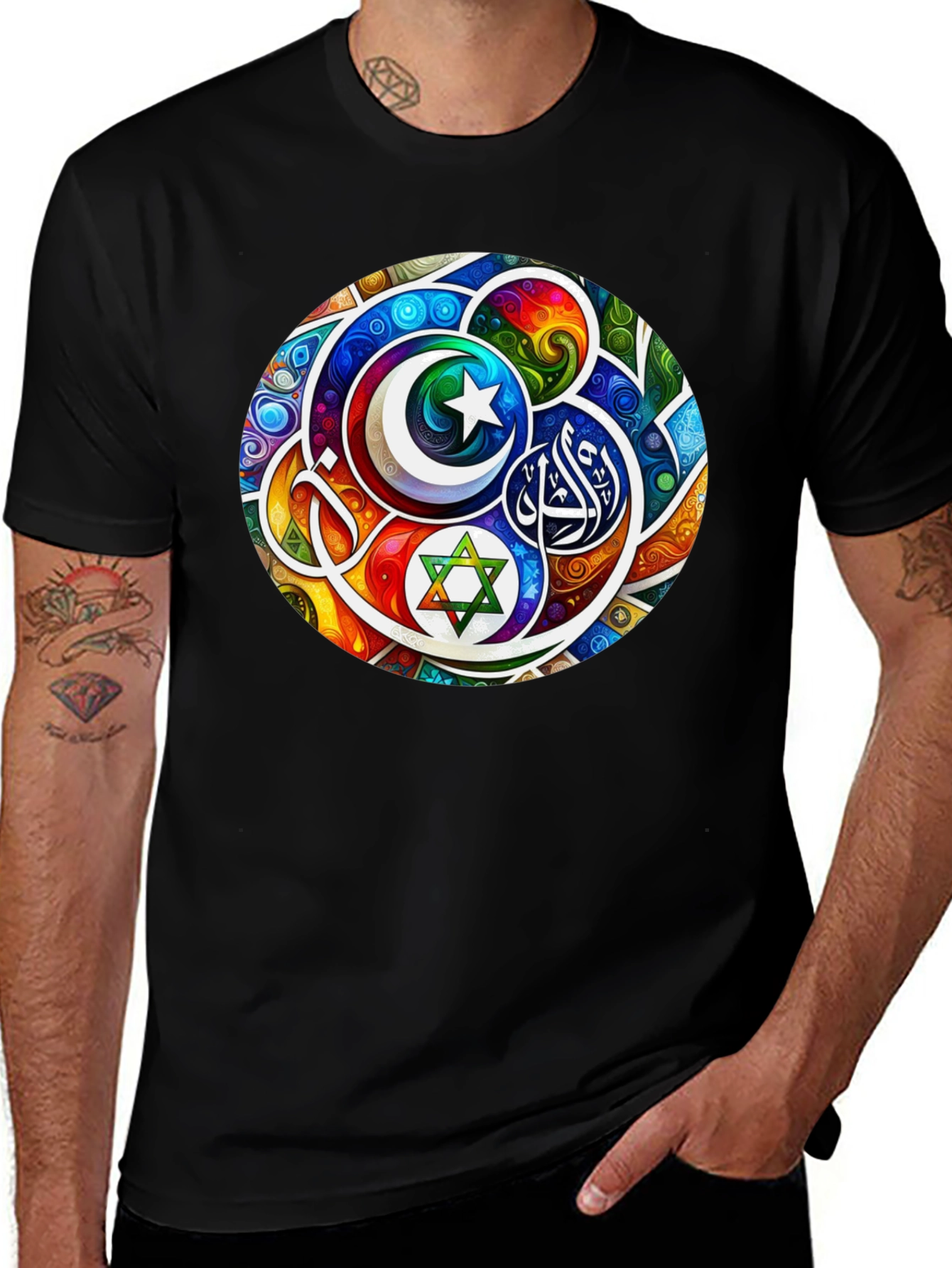 Variant 6 of Harmony Graphic Tee - Religious Symbol T-Shirt