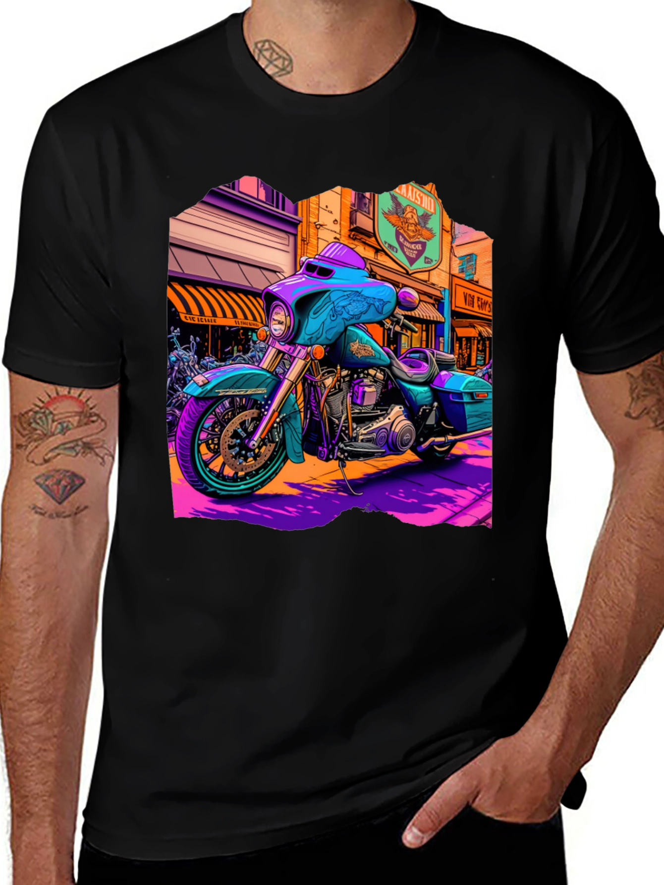 Variant 17 of Motorcycle Graphic Tee - Ride in Style