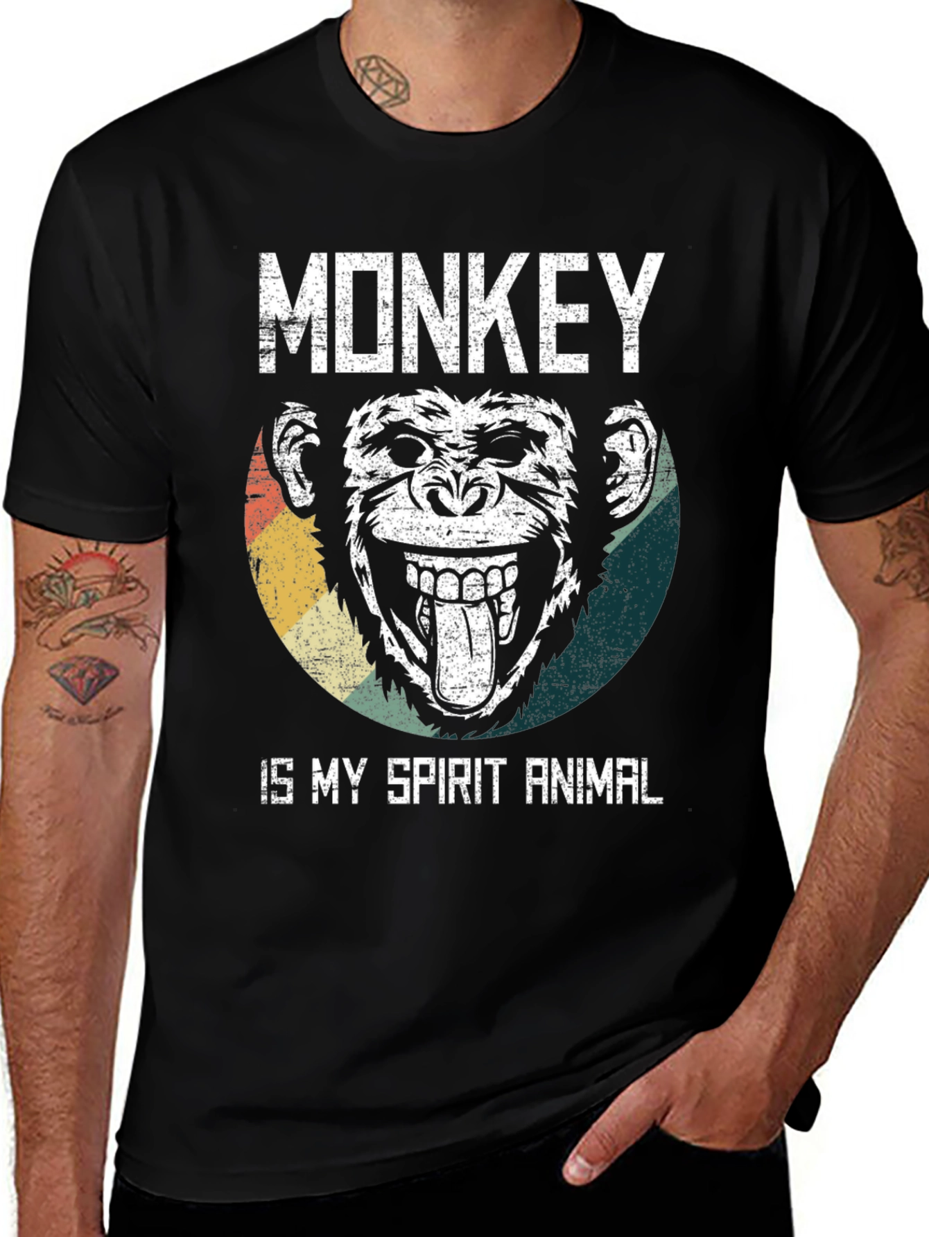 Variant 8 of Monkey Spirit Animal Graphic Tee - Fun Novelty T-Shirt