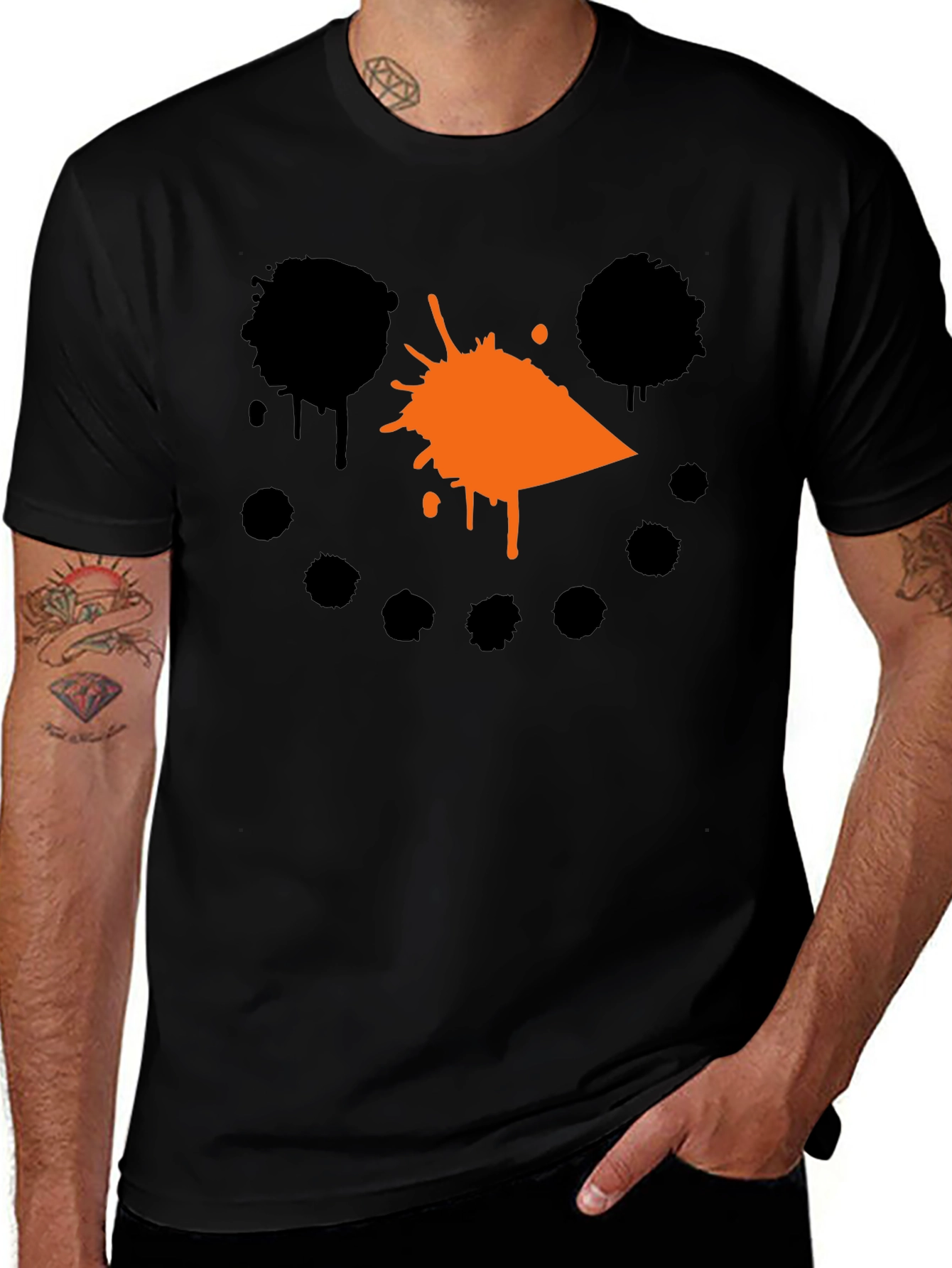 Variant 29 of Snowman Splatter Graphic T-Shirt - Black