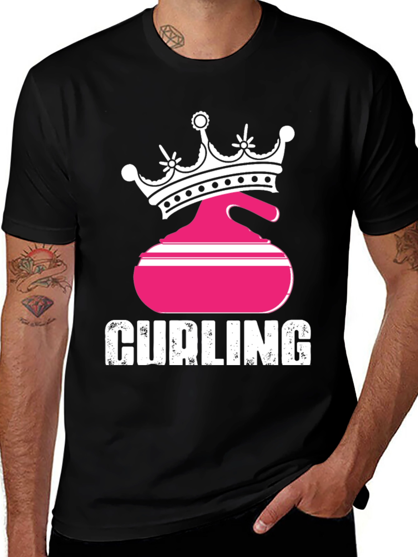 Variant 20 of Curling Queen Black T-Shirt