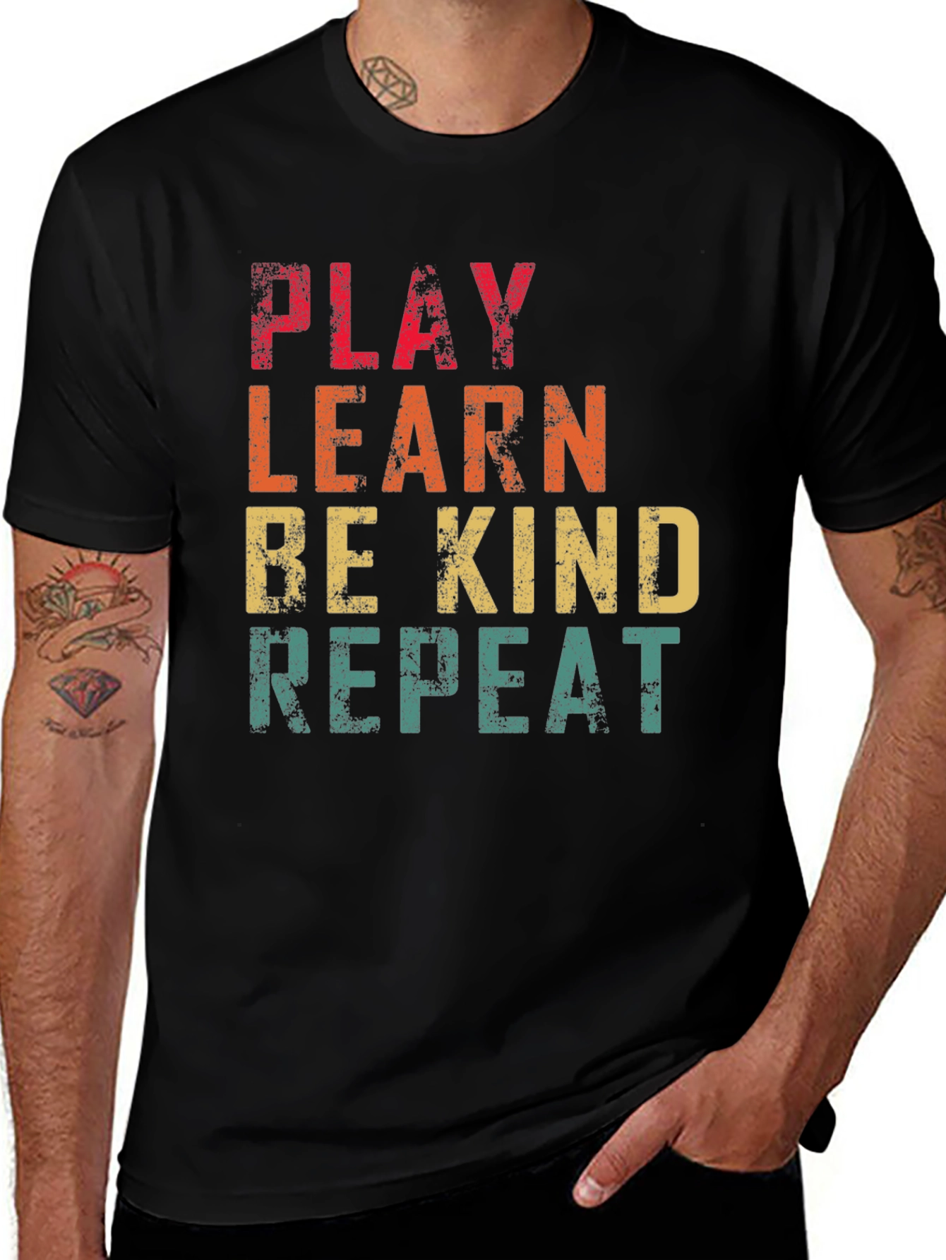 Variant 14 of Play Learn Be Kind Repeat T-Shirt
