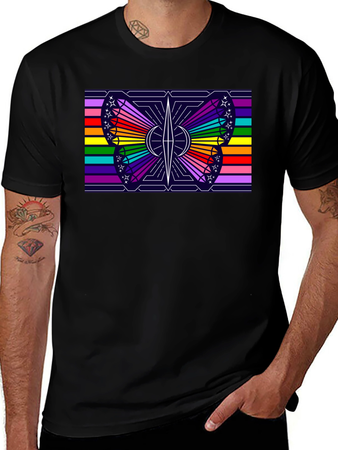 Variant 15 of Rainbow Butterfly Graphic Tee