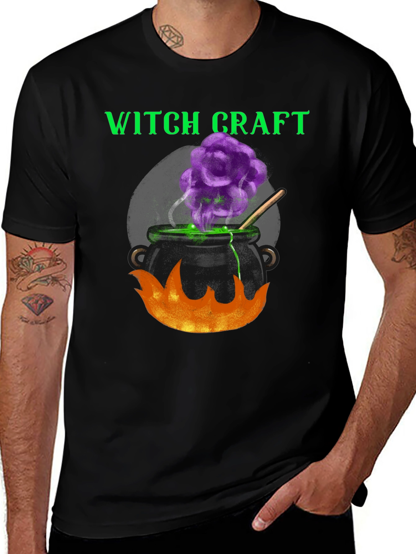 Variant 19 of Witchcraft Cauldron Graphic Tee - Halloween Apparel