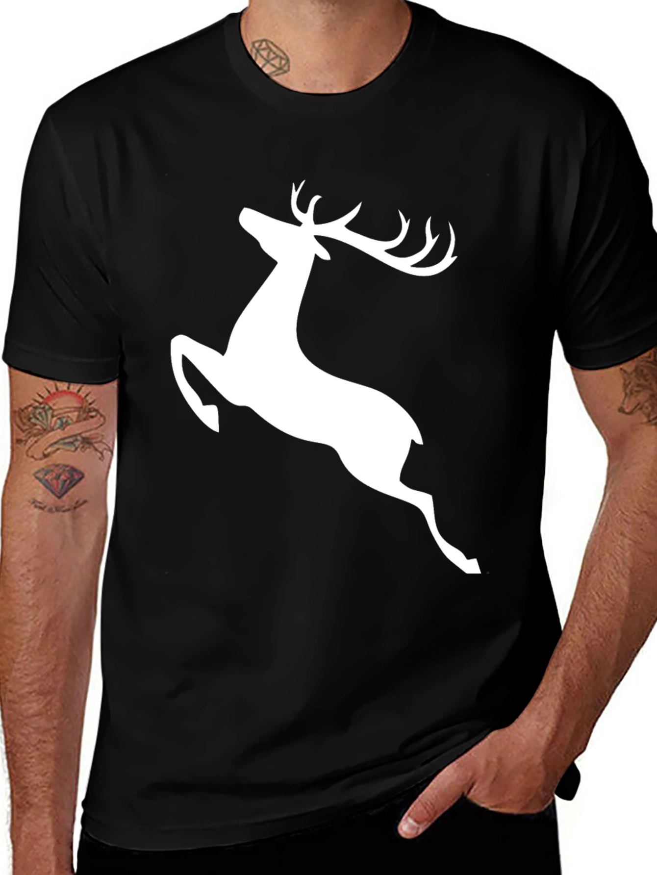 Variant 9 of Black Deer Graphic Tee - Men's Casual T-Shirt