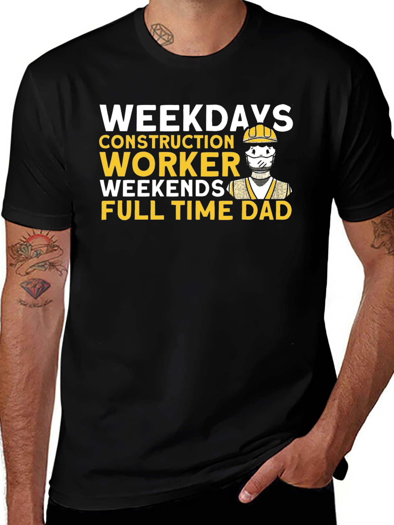Construction Worker Dad T-Shirt - Weekdays/Weekends