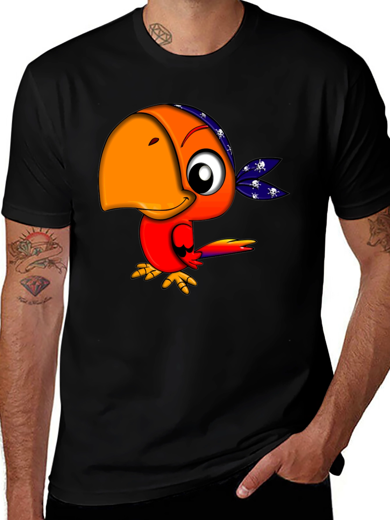 Variant 14 of Cartoon Parrot Pirate T-Shirt