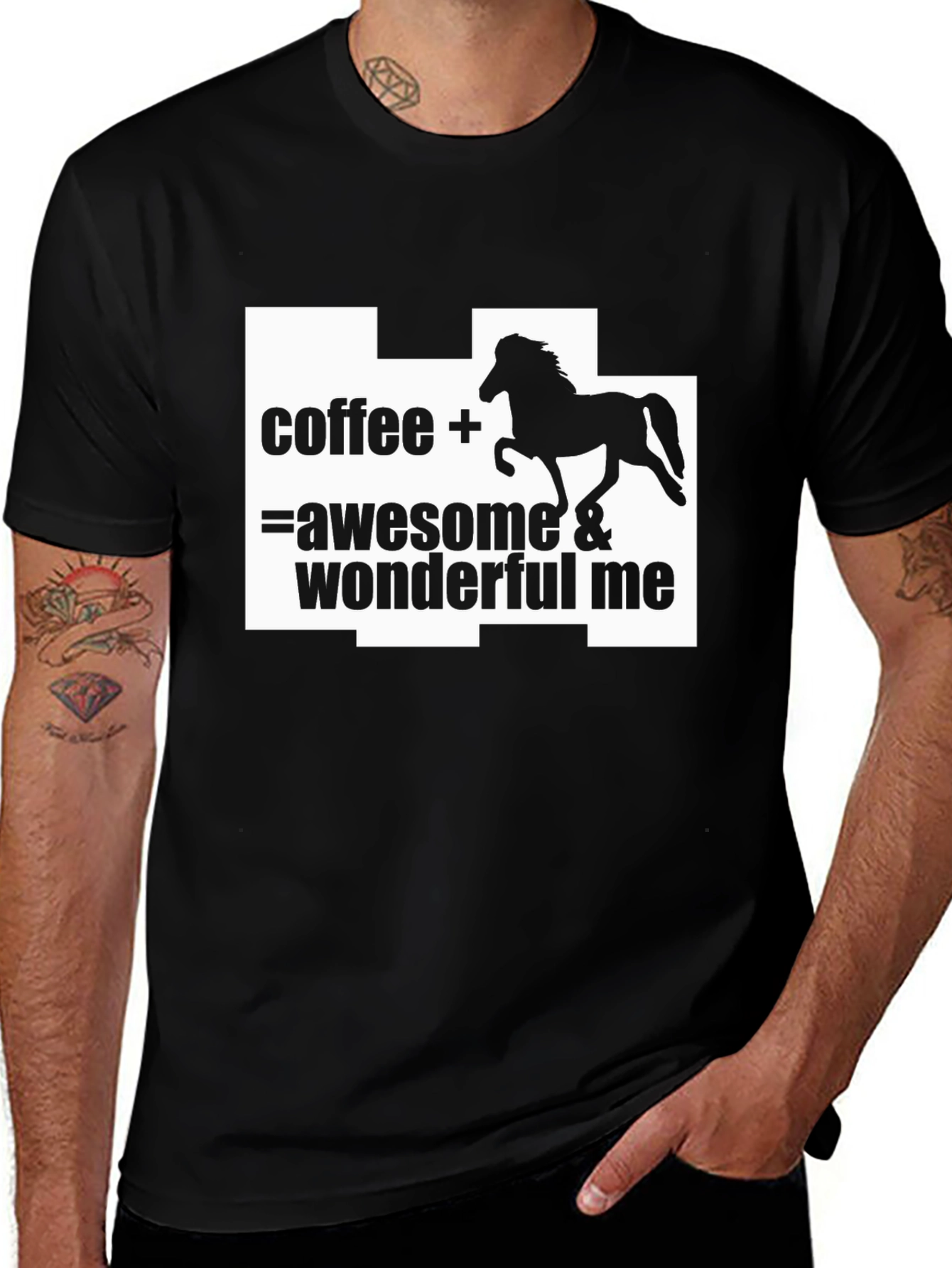Variant 24 of Coffee + Horse = Awesome T-Shirt