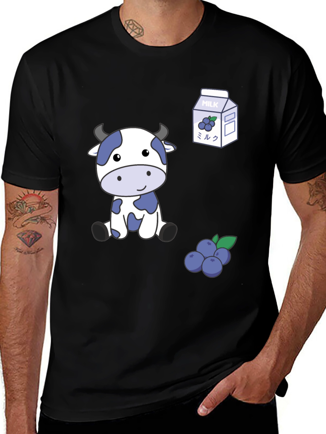 Variant 20 of Blue Cow & Blueberry Milk T-Shirt