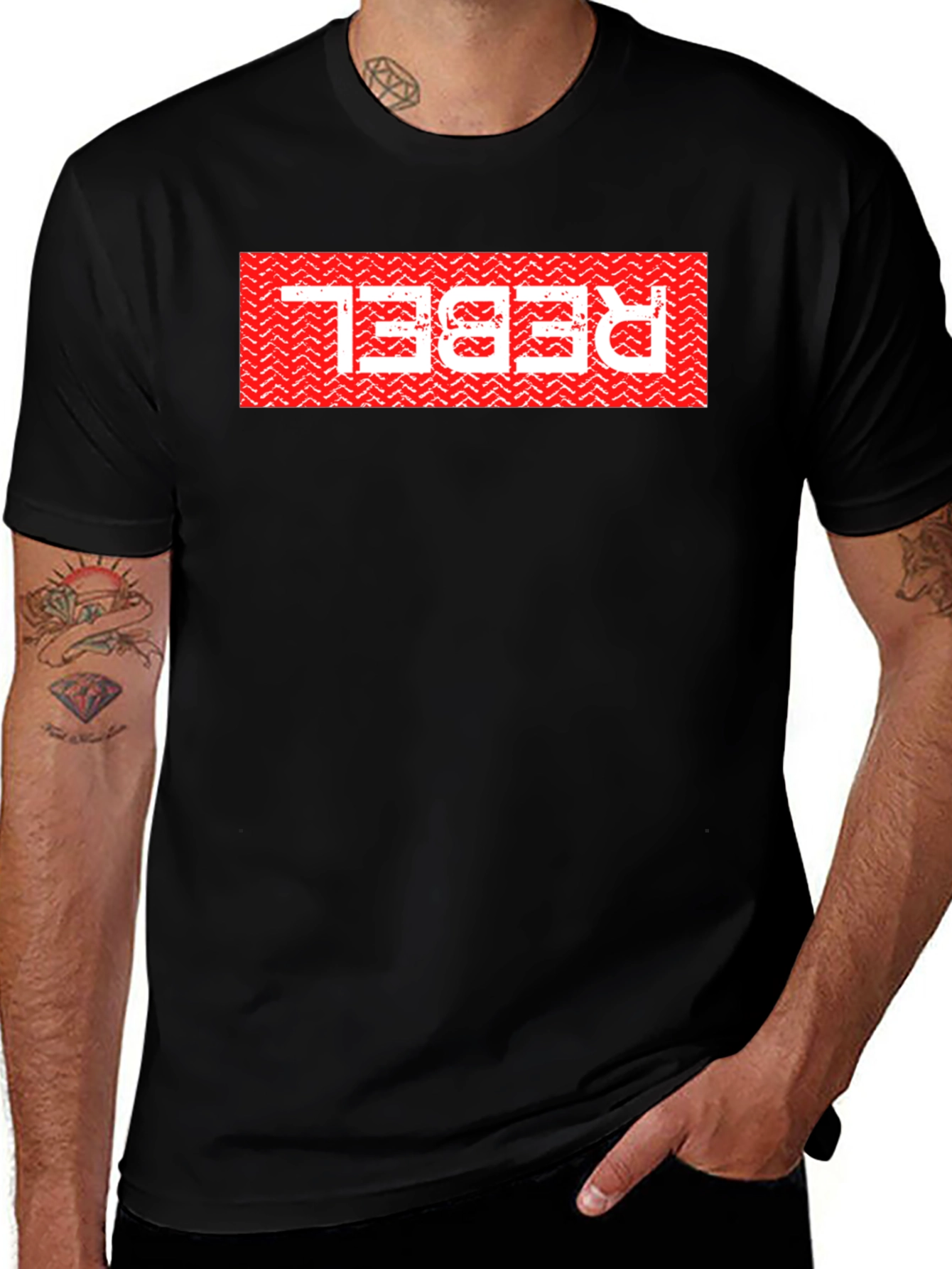 Variant 29 of Rebel Graphic Tee - Bold Red Design