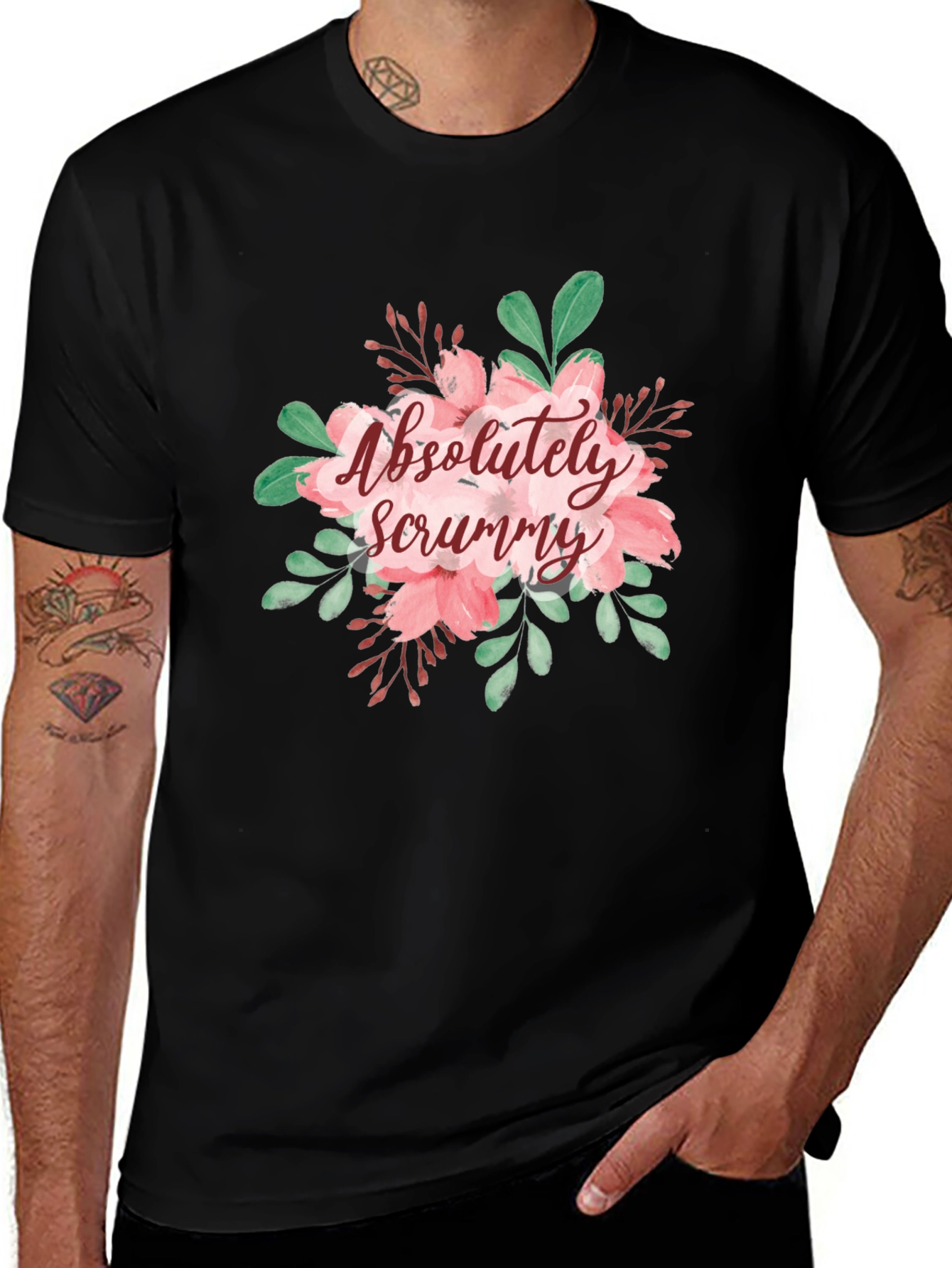 Floral 'Absolutely Scrummy' Graphic T-Shirt