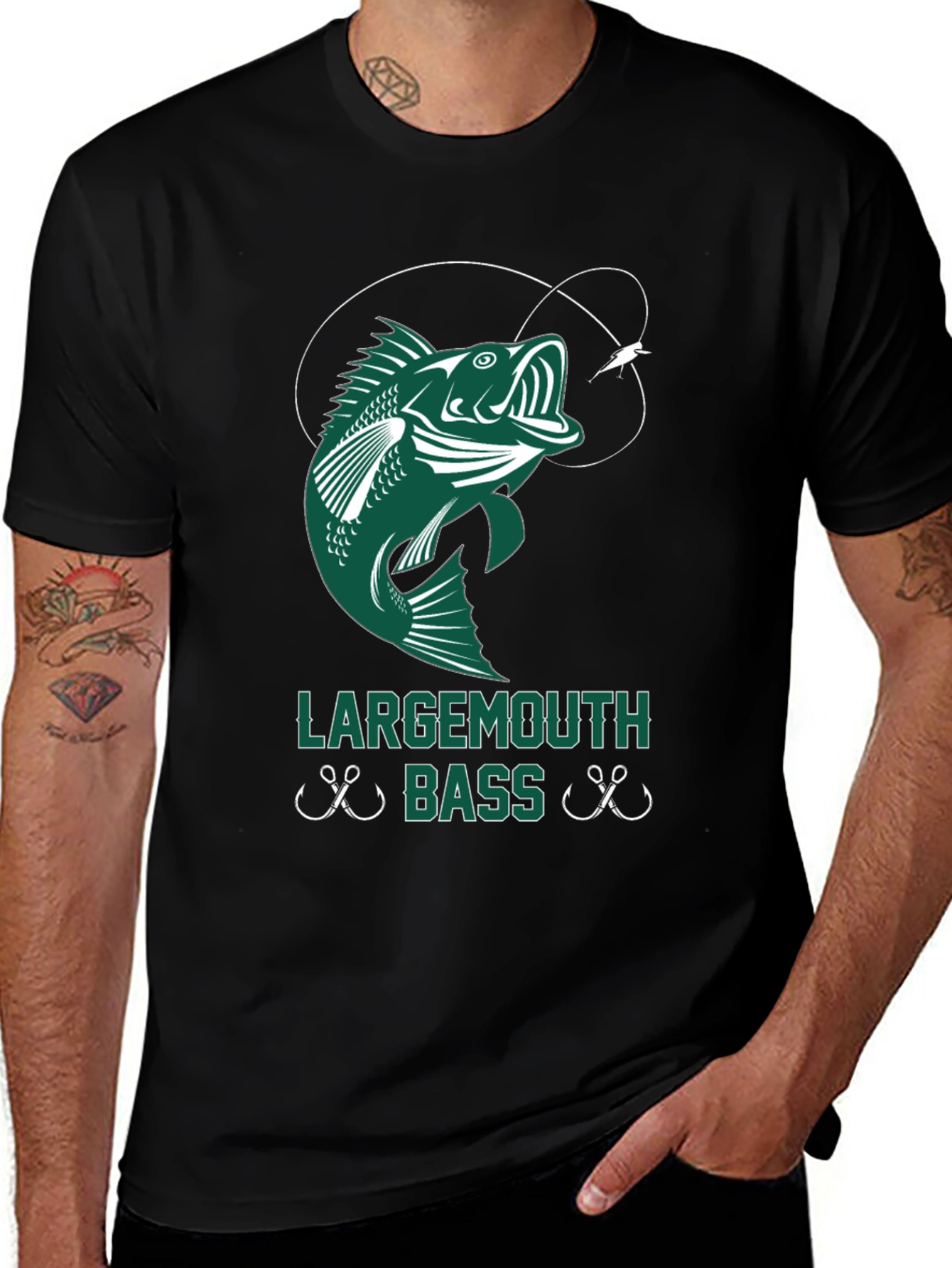 Variant 23 of Largemouth Bass Fishing T-Shirt - Angler Design