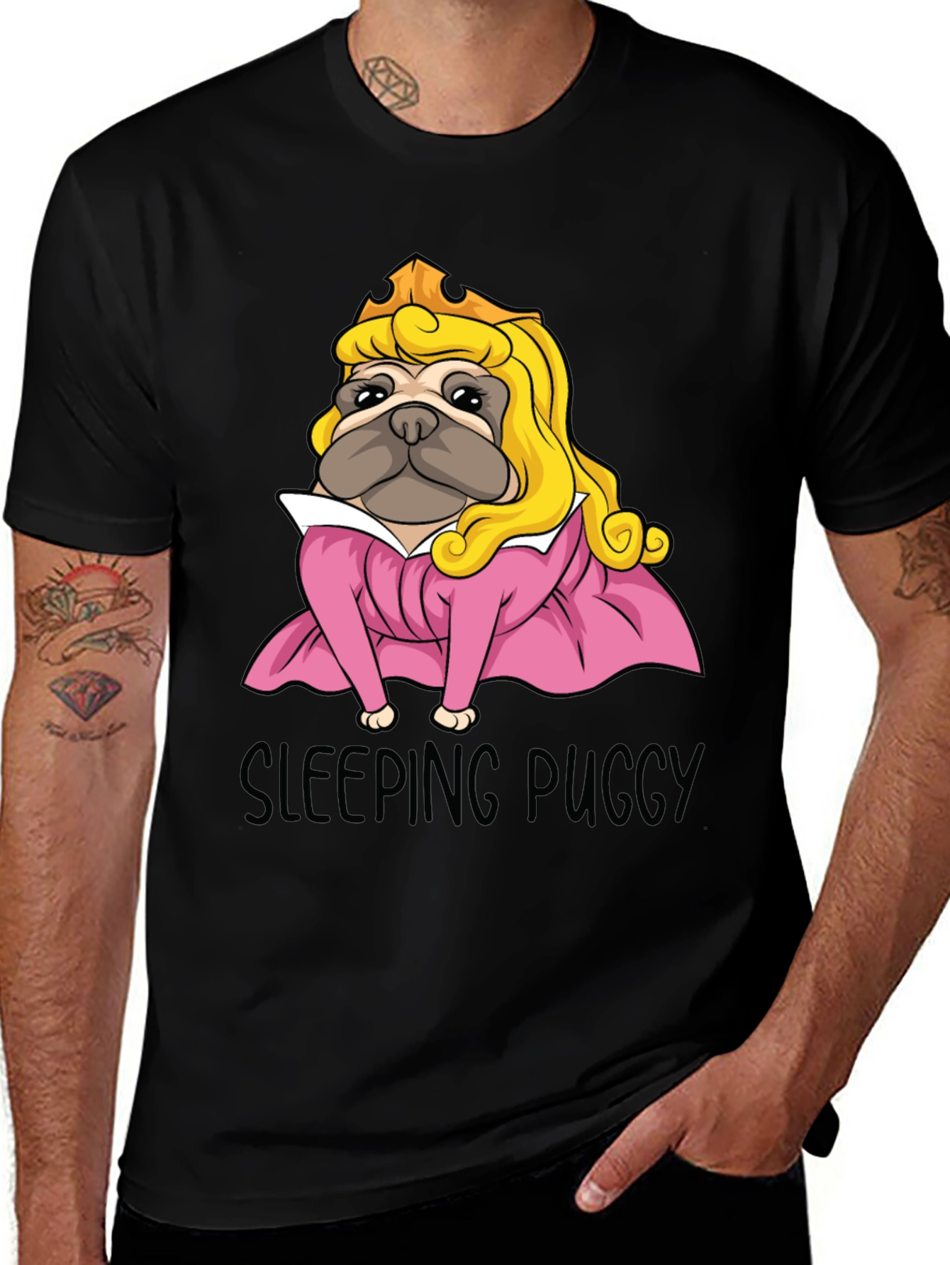 Sleeping Puggy T-Shirt - Cute Pug Design
