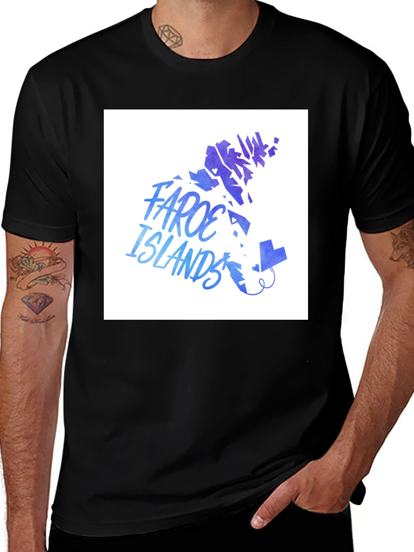 Faroe Islands Graphic Tee - Black Casual T-Shirt