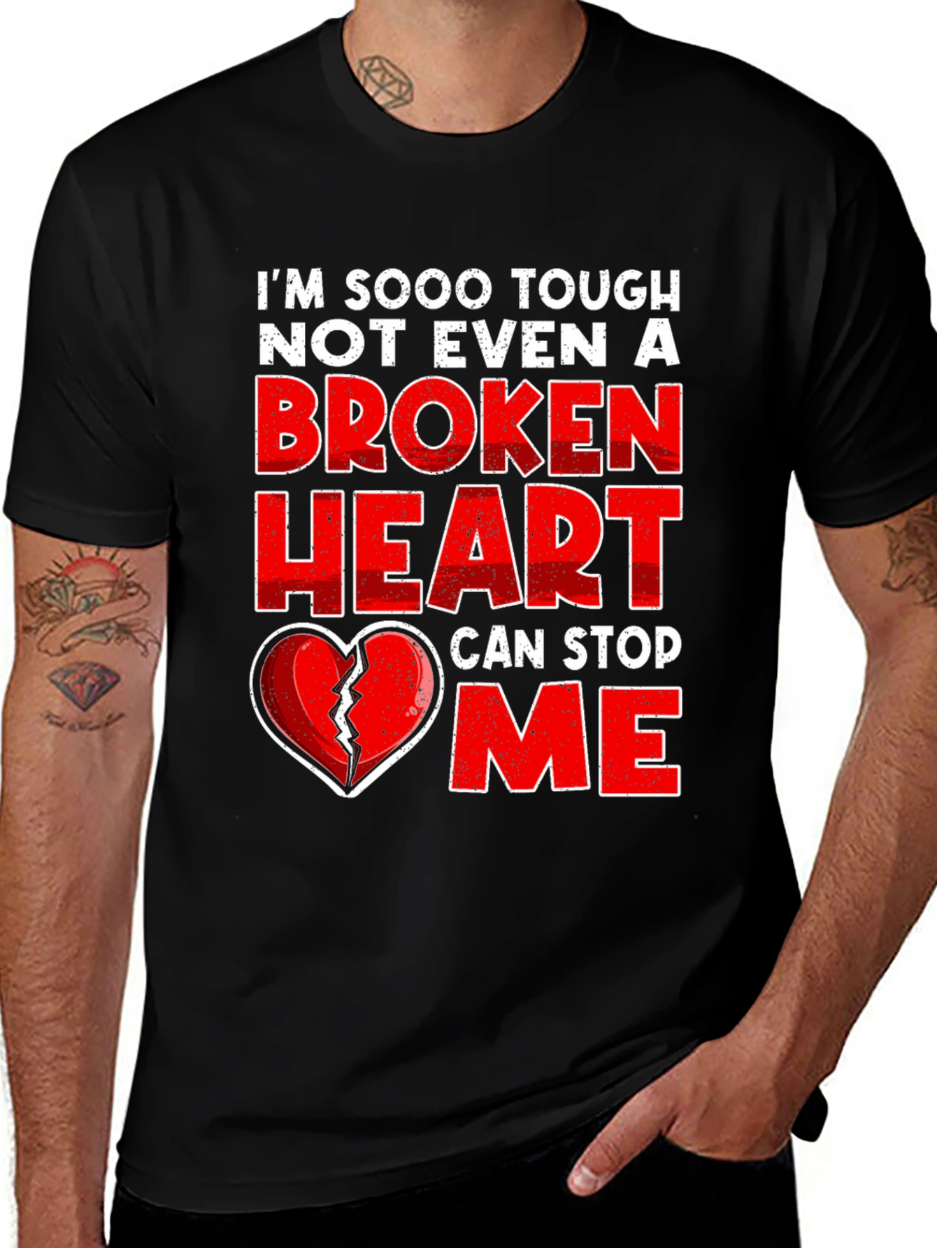 Variant 8 of Tough Broken Heart Graphic Tee - Mens