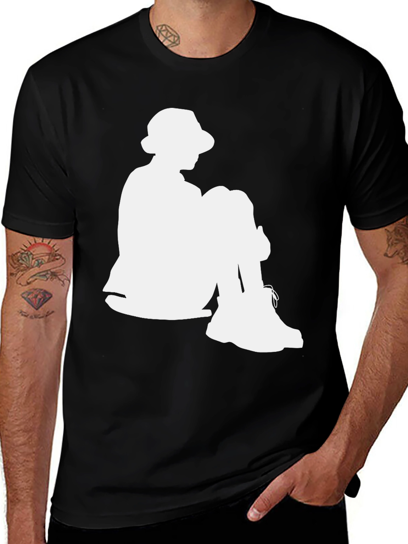 Variant 26 of Cool Silhouette Graphic Tee - Black