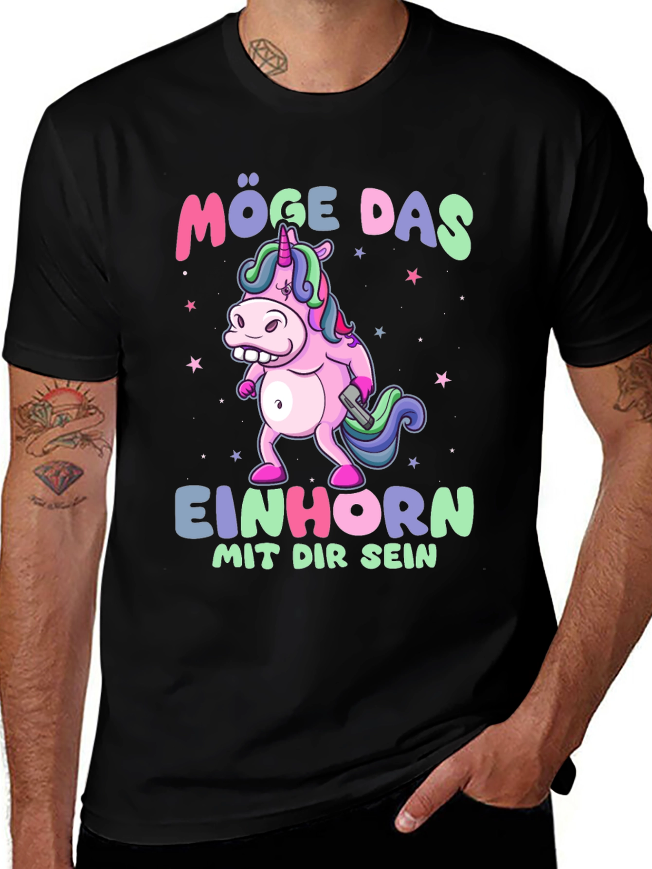 Variant 21 of Funny Unicorn T-Shirt - Möge Das Einhorn Mit Dir Sein!