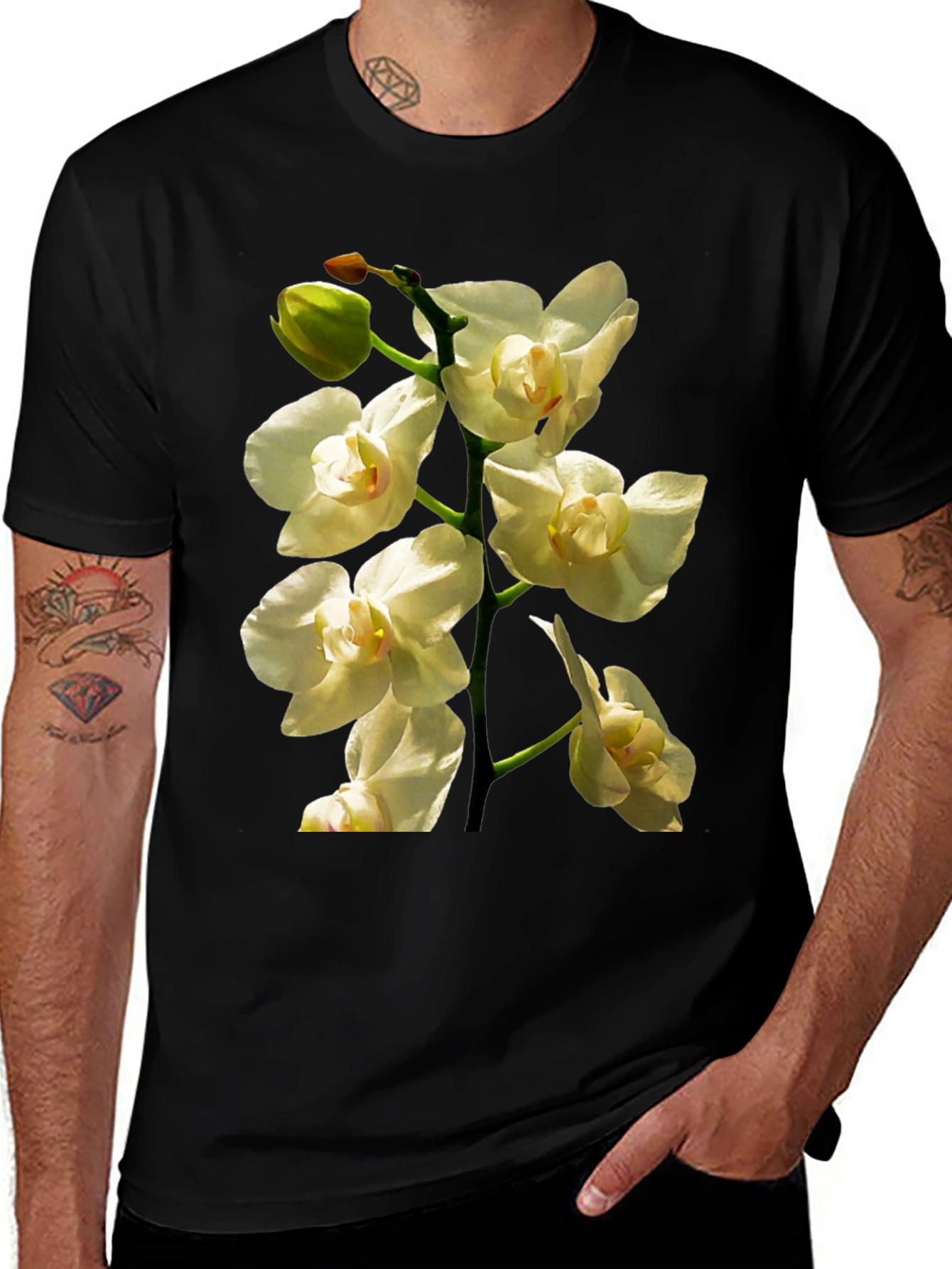 Variant 28 of Orchid Flower Graphic Tee - Stylish Botanical Design