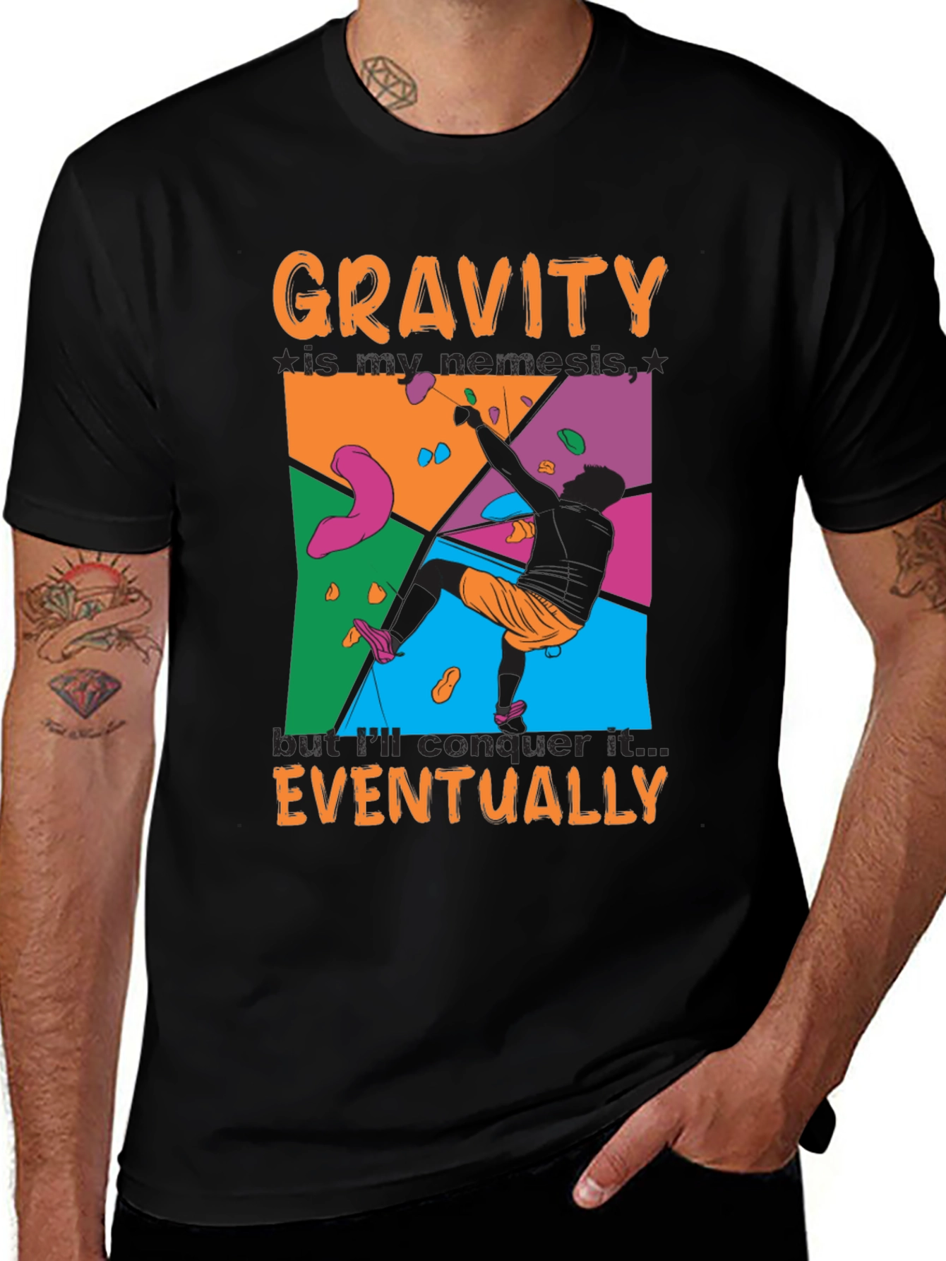 Variant 25 of Gravity My Nemesis T-Shirt: Rock Climbing Tee