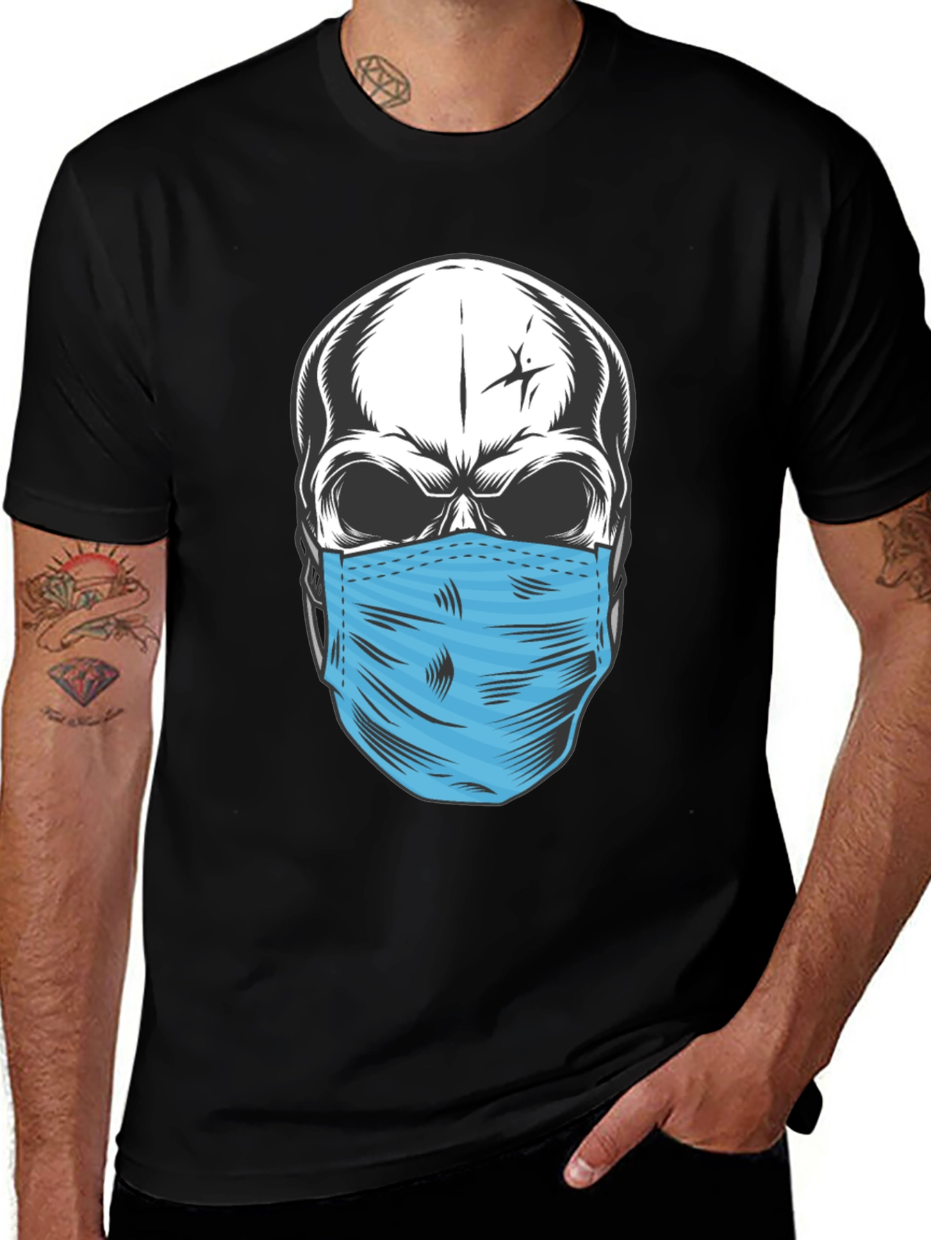 Variant 23 of Skull with Mask Graphic T-Shirt