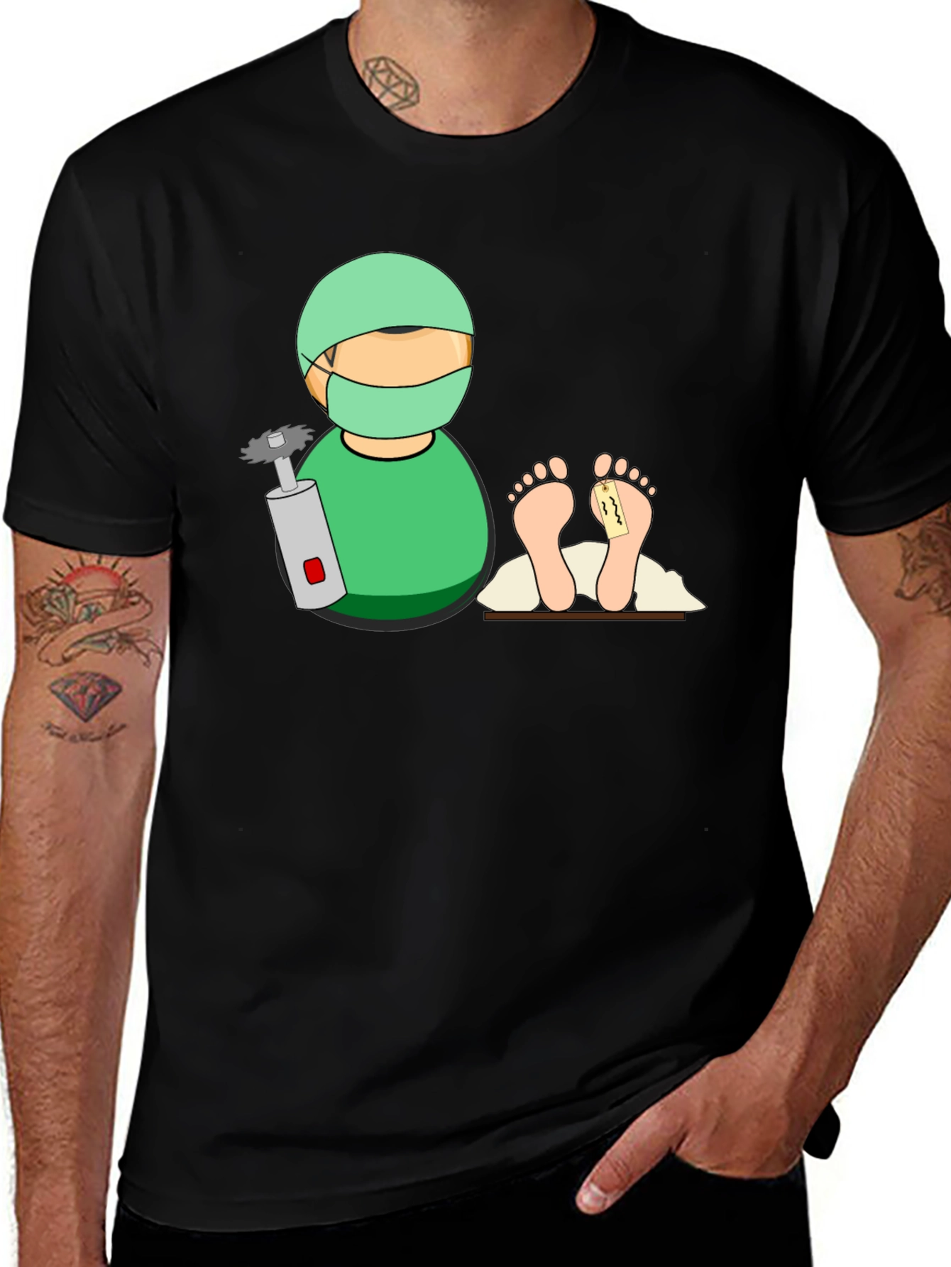 Variant 23 of Humorous Surgeon Graphic T-Shirt - Black