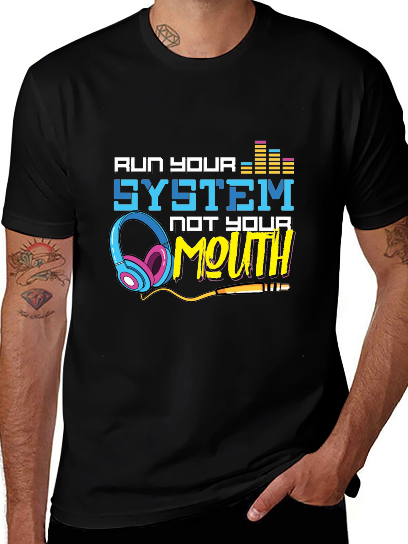Variant 14 of Run Your System Not Your Mouth Graphic Tee