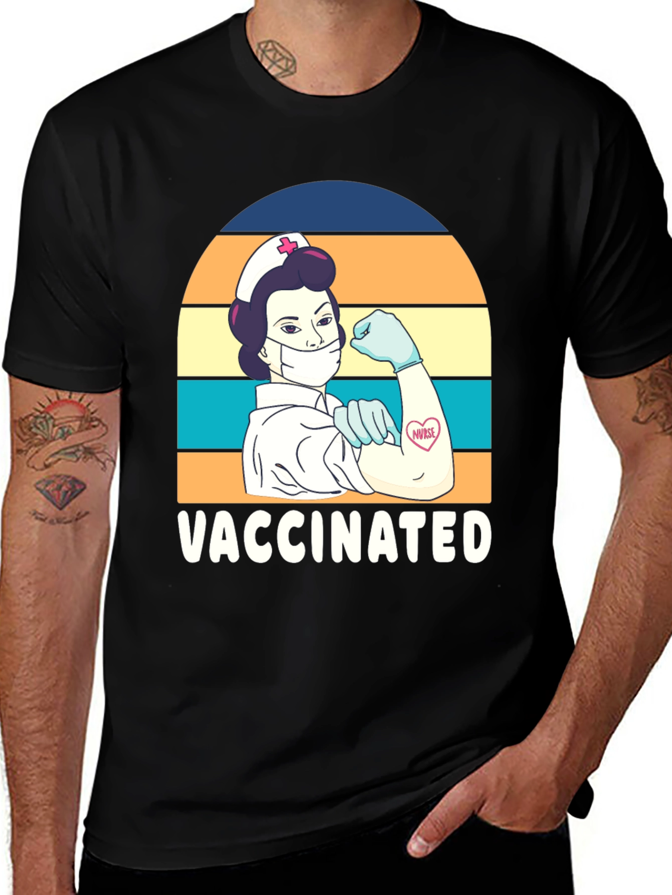 Variant 22 of Vaccinated Nurse T-Shirt: Health & Style