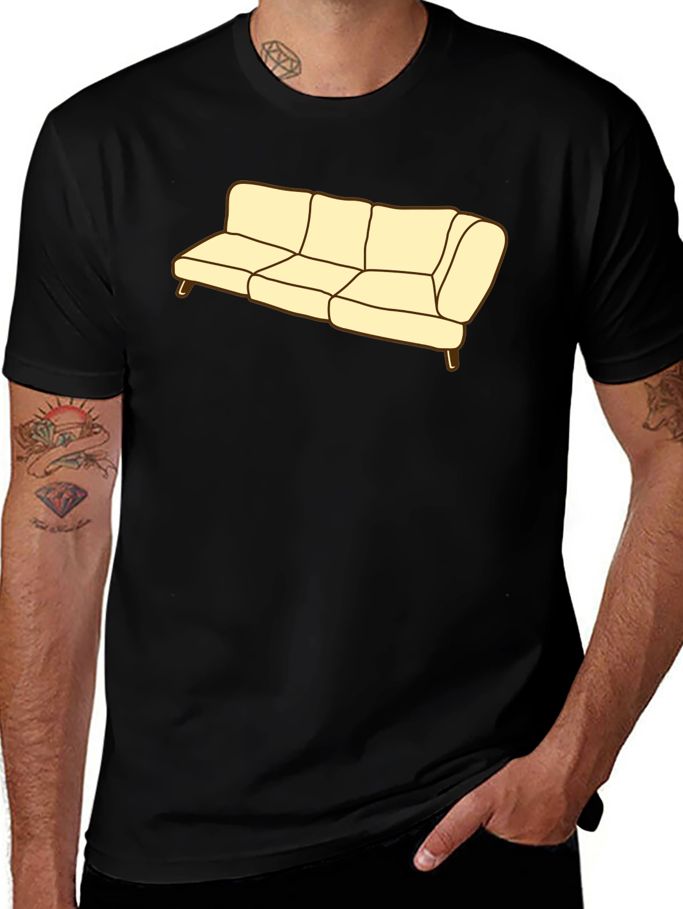 Variant 14 of Couch Graphic Tee - Soft Cotton Blend Comfort