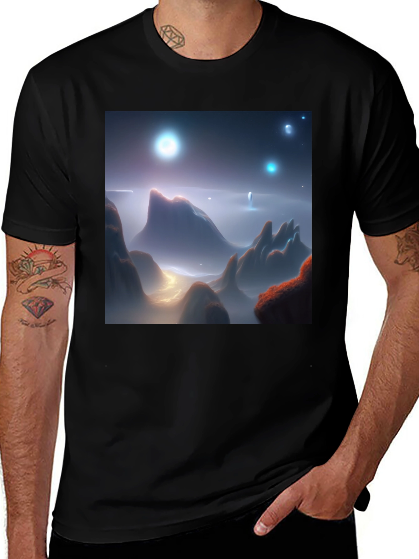 Variant 3 of Mystical Landscape T-Shirt: Dreamy Scenery Tee