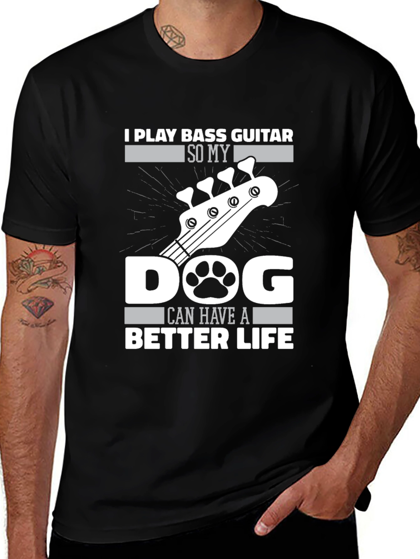 Variant 14 of Bass Guitar Dog Life T-Shirt