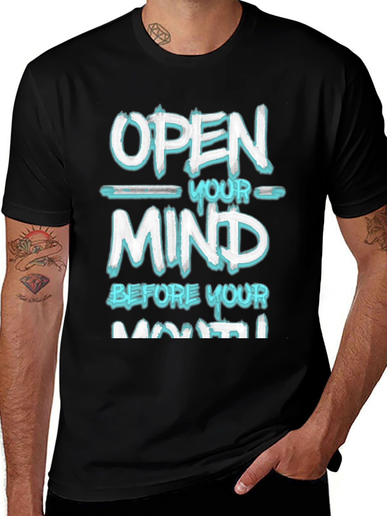 Variant 13 of Open Your Mind Graphic Tee - Black
