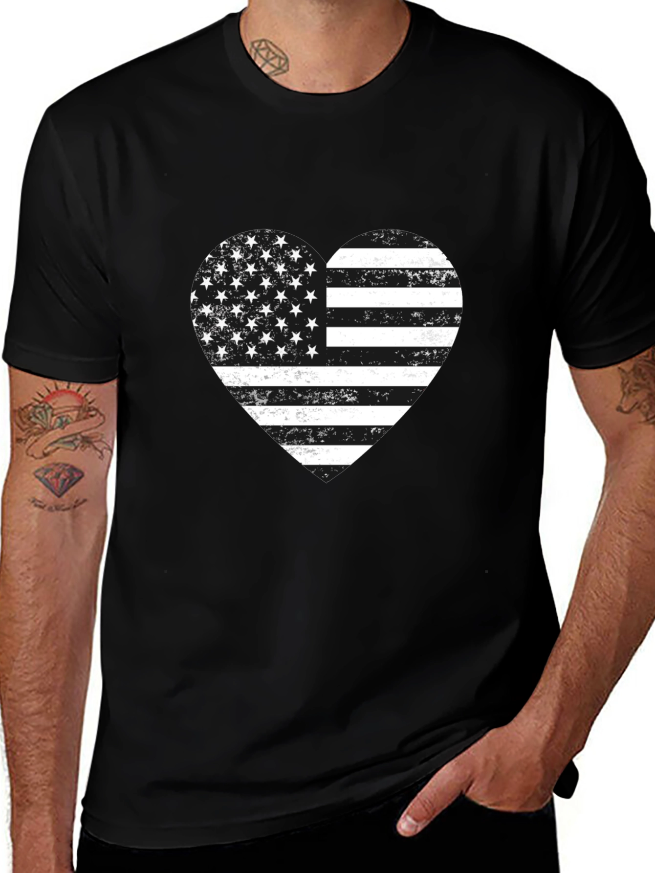Variant 26 of American Flag Heart Graphic T-Shirt