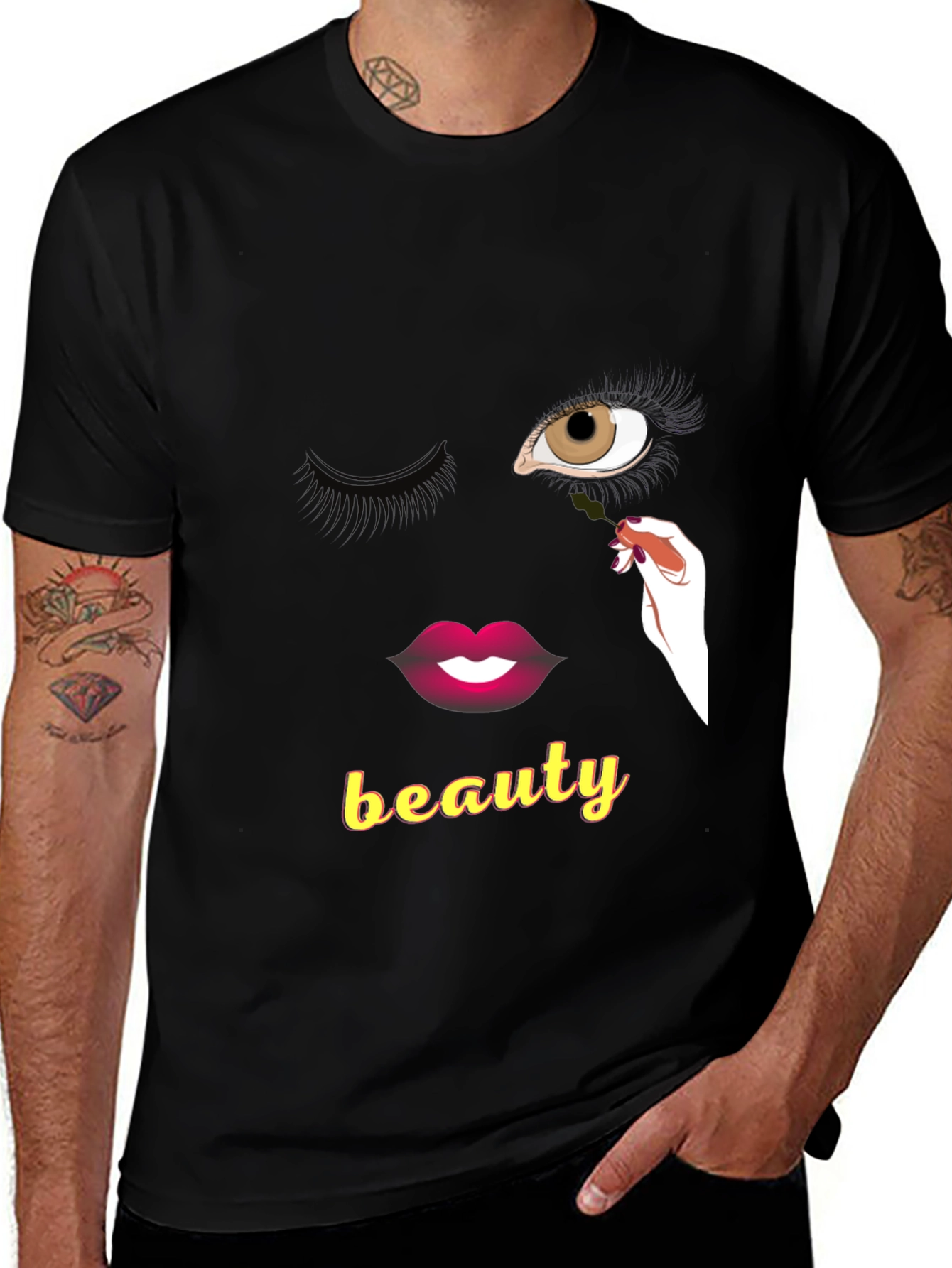 Variant 27 of Beauty Graphic T-Shirt - Stylish Black Tee