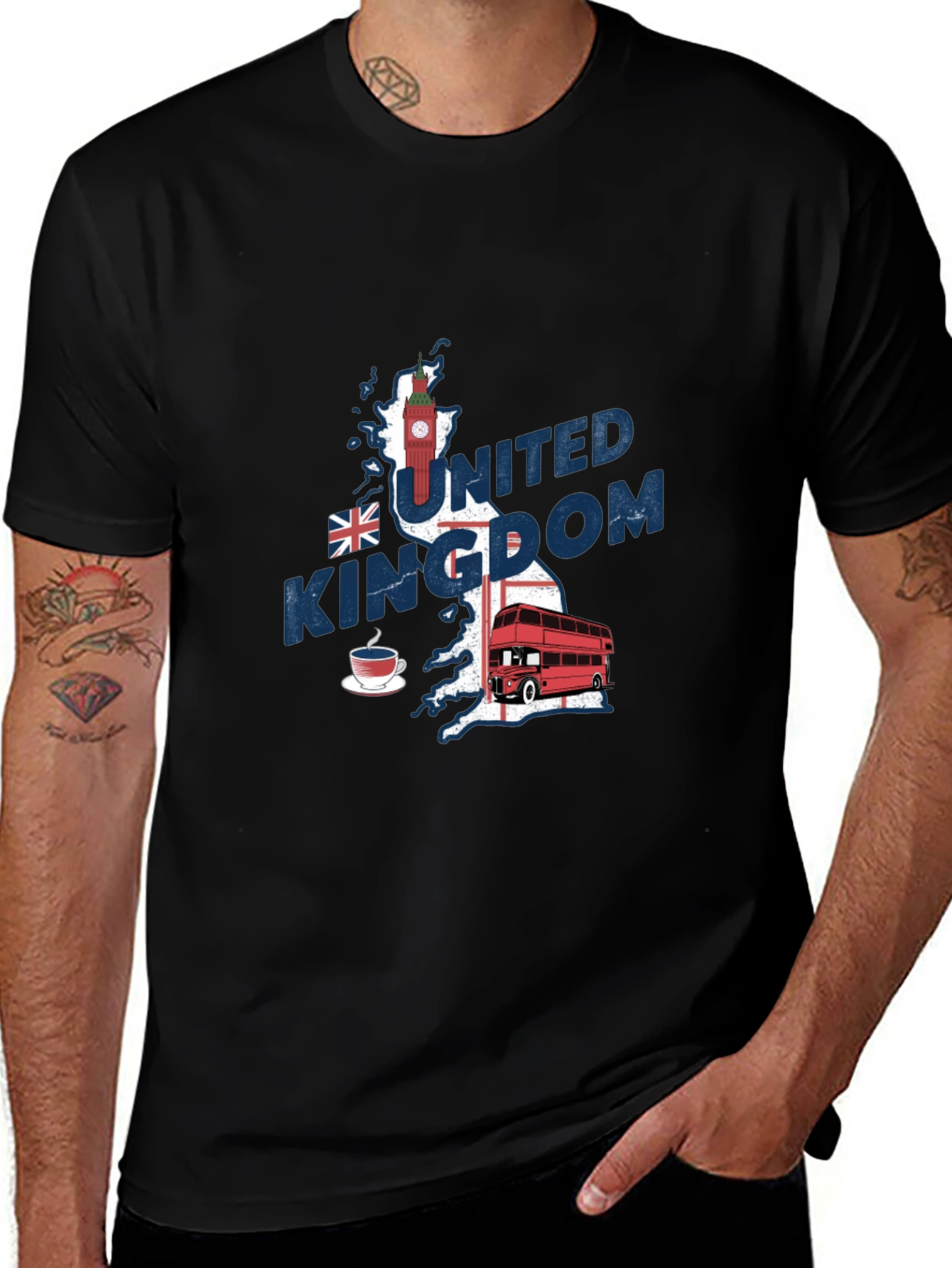 United Kingdom Map T-Shirt - Black