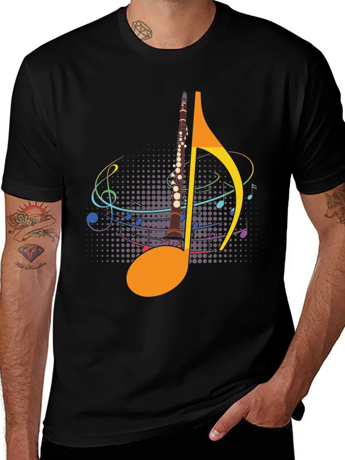 Variant 29 of Musical Note Clarinet Graphic Tee