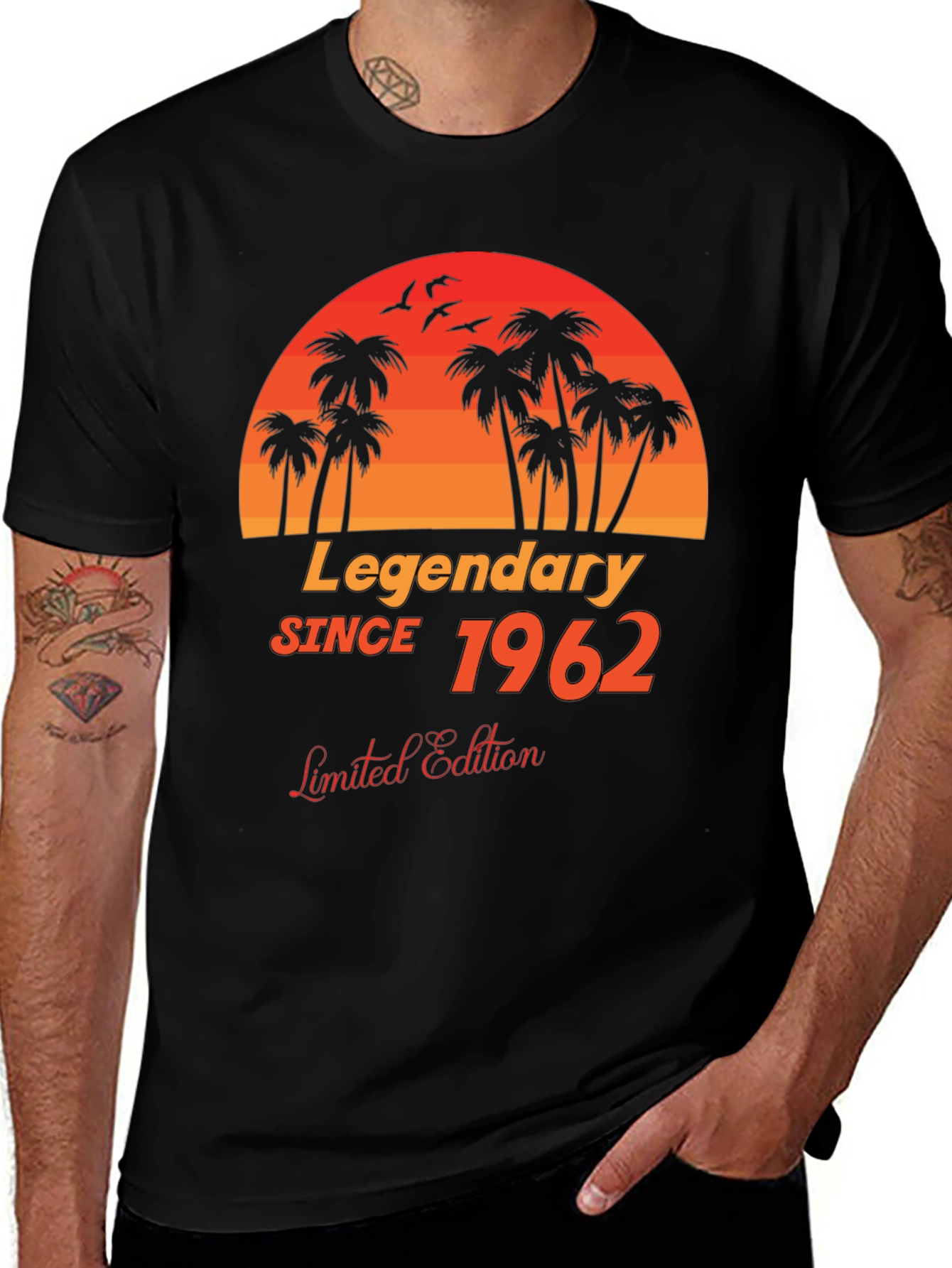 Variant 13 of Legendary Since 1962 Sunset Palm Tree T-Shirt
