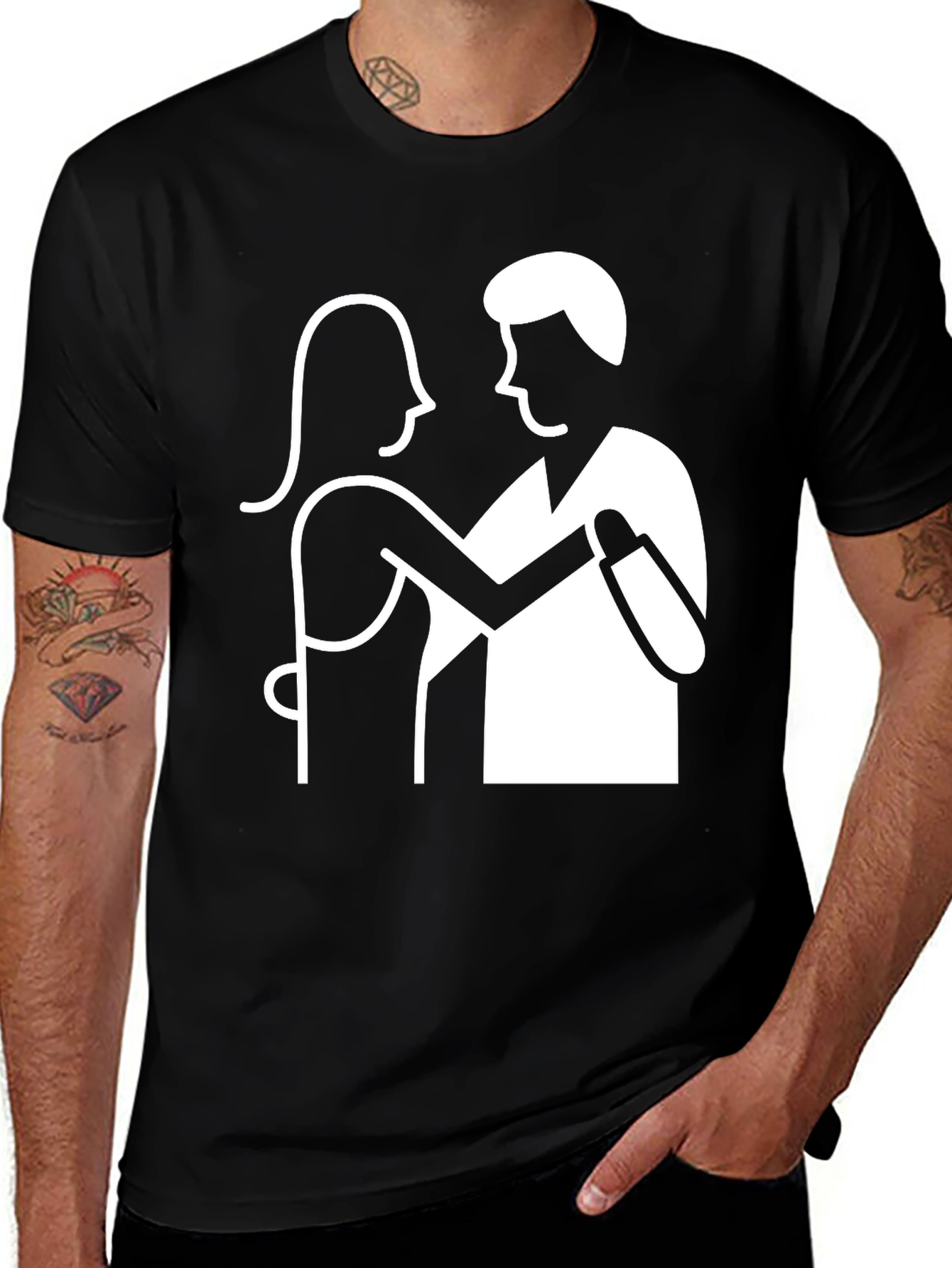 Variant 23 of Dancing Couple Graphic Tee - Classic Black