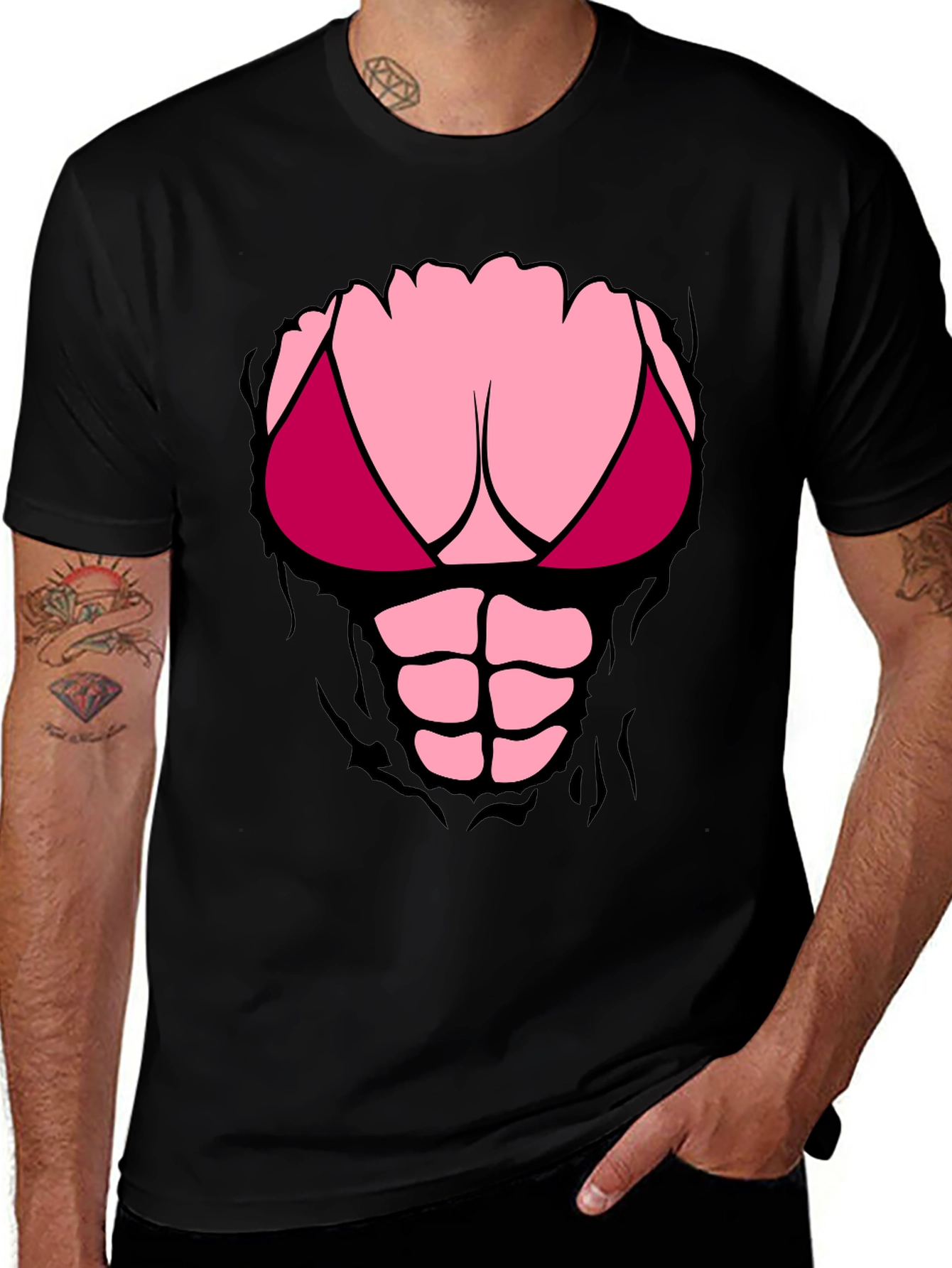 Variant 21 of Funny Ripped Bod T-Shirt